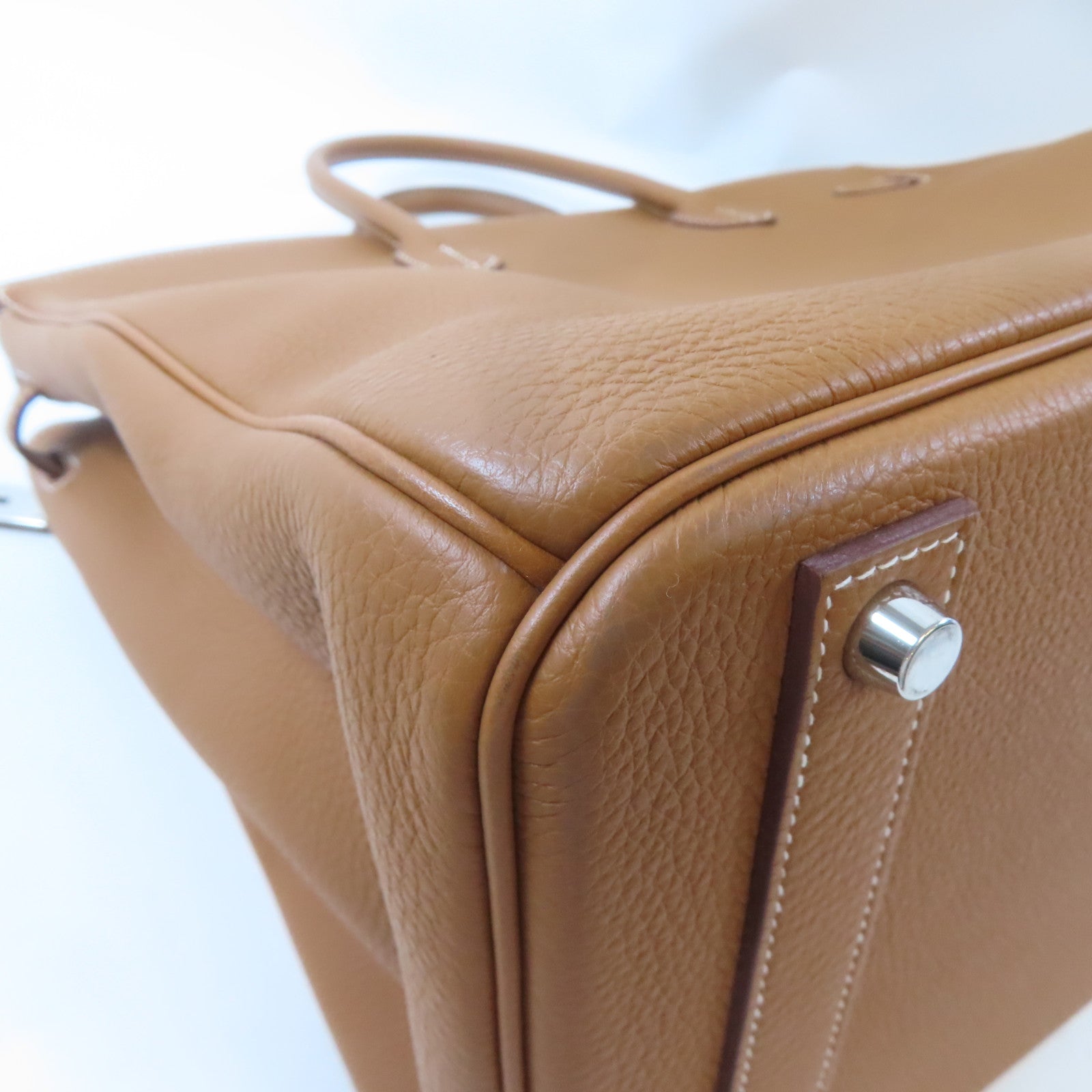 HERMES Togo皮革Birkin 40銀扣手挽袋 Gold/金色/啡色