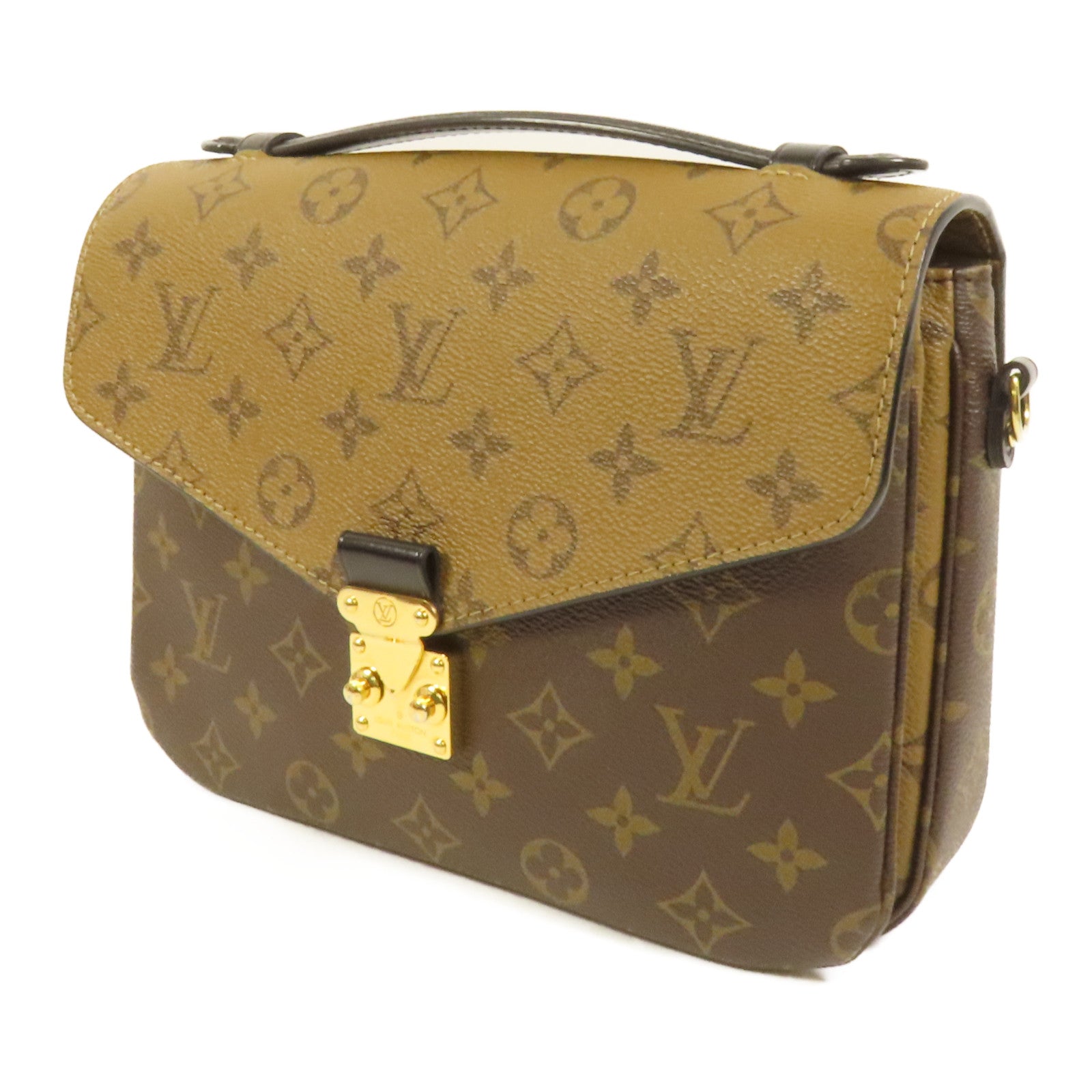 LOUIS VUITTON Monogram Reverse Pochette Metis金扣手挽肩背兩用袋