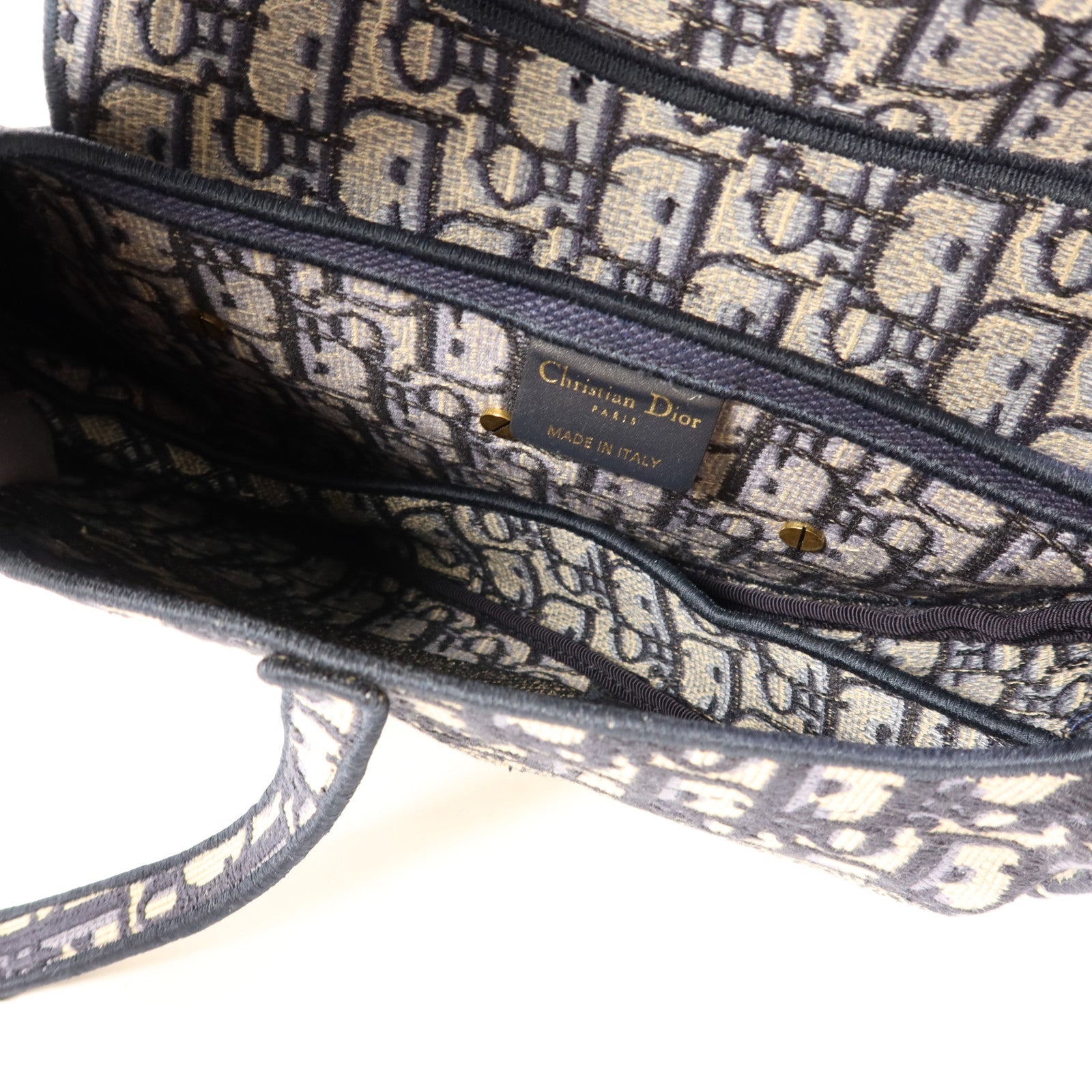 Dior 帆布Saddle Bag金扣手挽袋