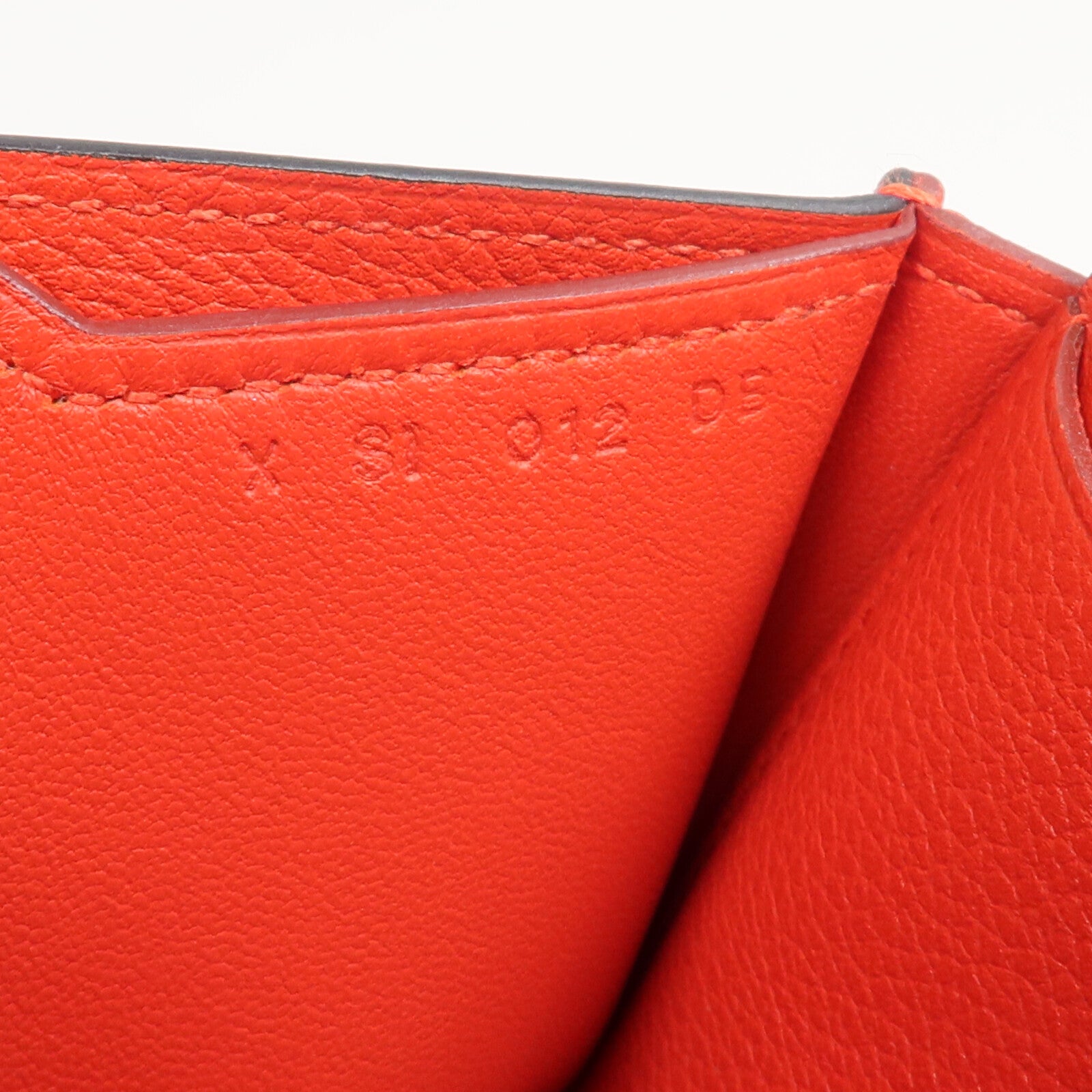 HERMES Evercolor皮革H Passant Compact Wallet錢包Rouge Tomate
