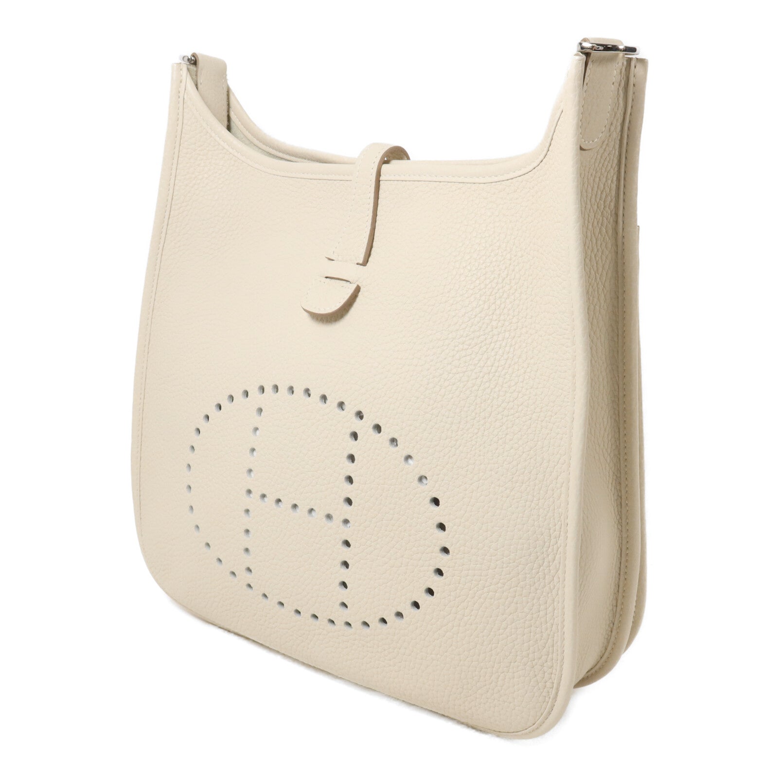 HERMES Clemence皮革Evelyne PM 肩背袋Craie