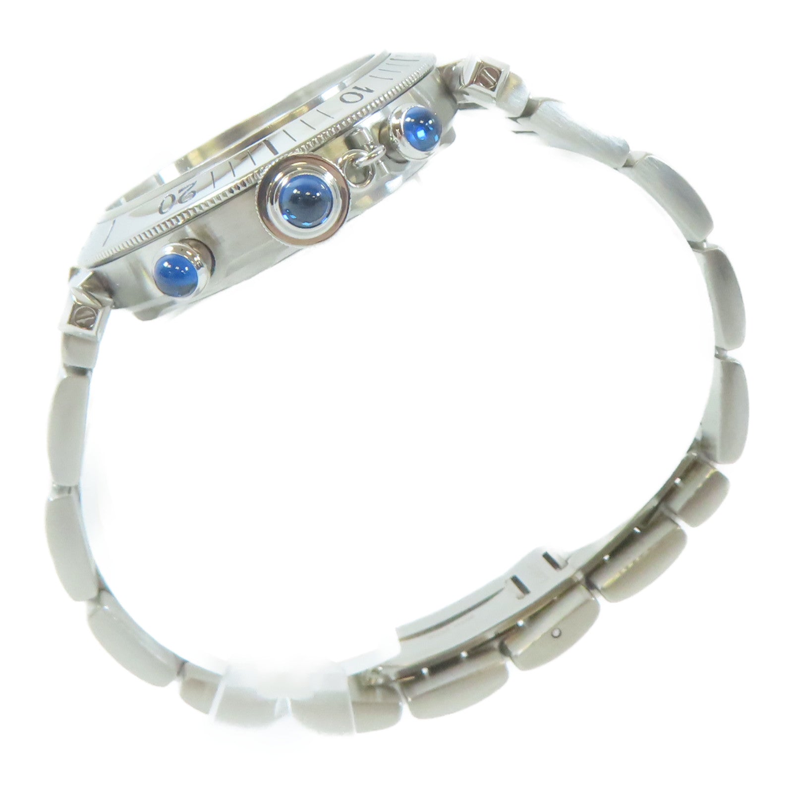 CARTIER Pasha不鏽鋼手錶石英機芯白色