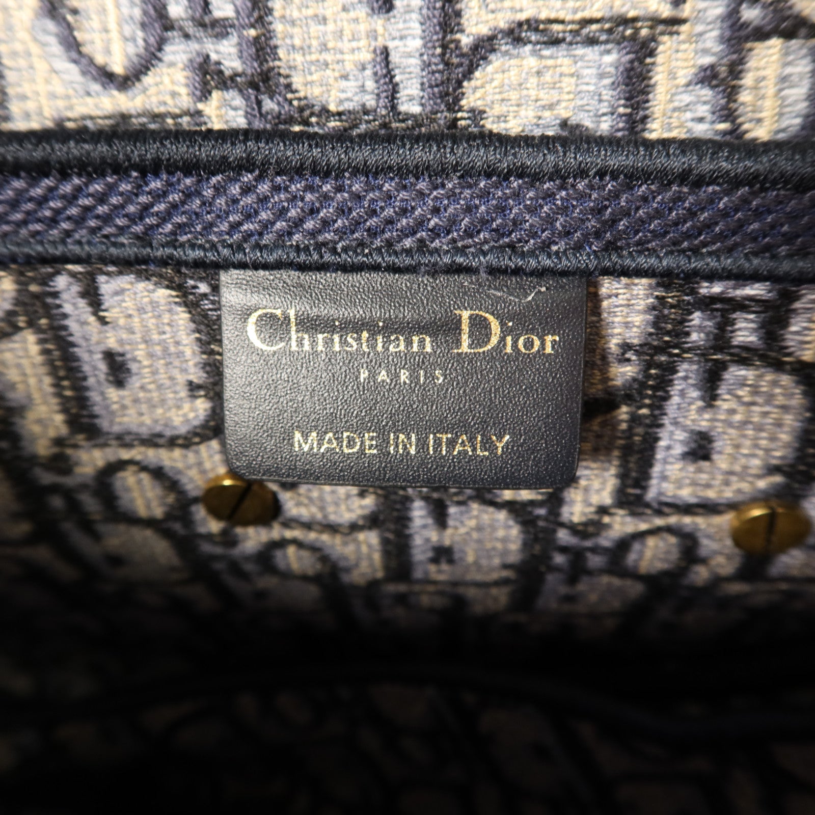 Dior 帆布Saddle Bag金扣手挽袋