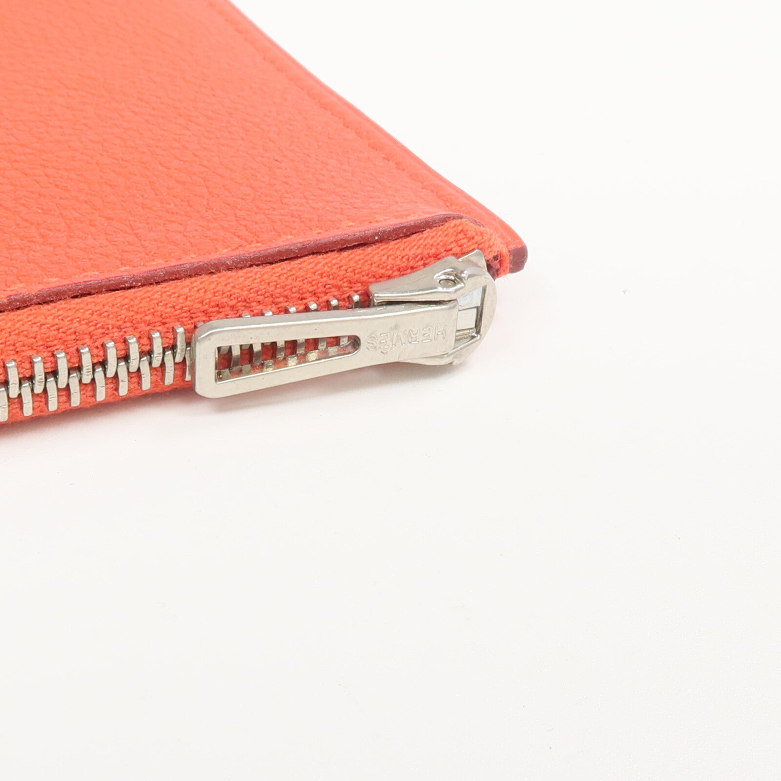 HERMES Evercolor皮革H Passant Compact Wallet錢包Rouge Tomate