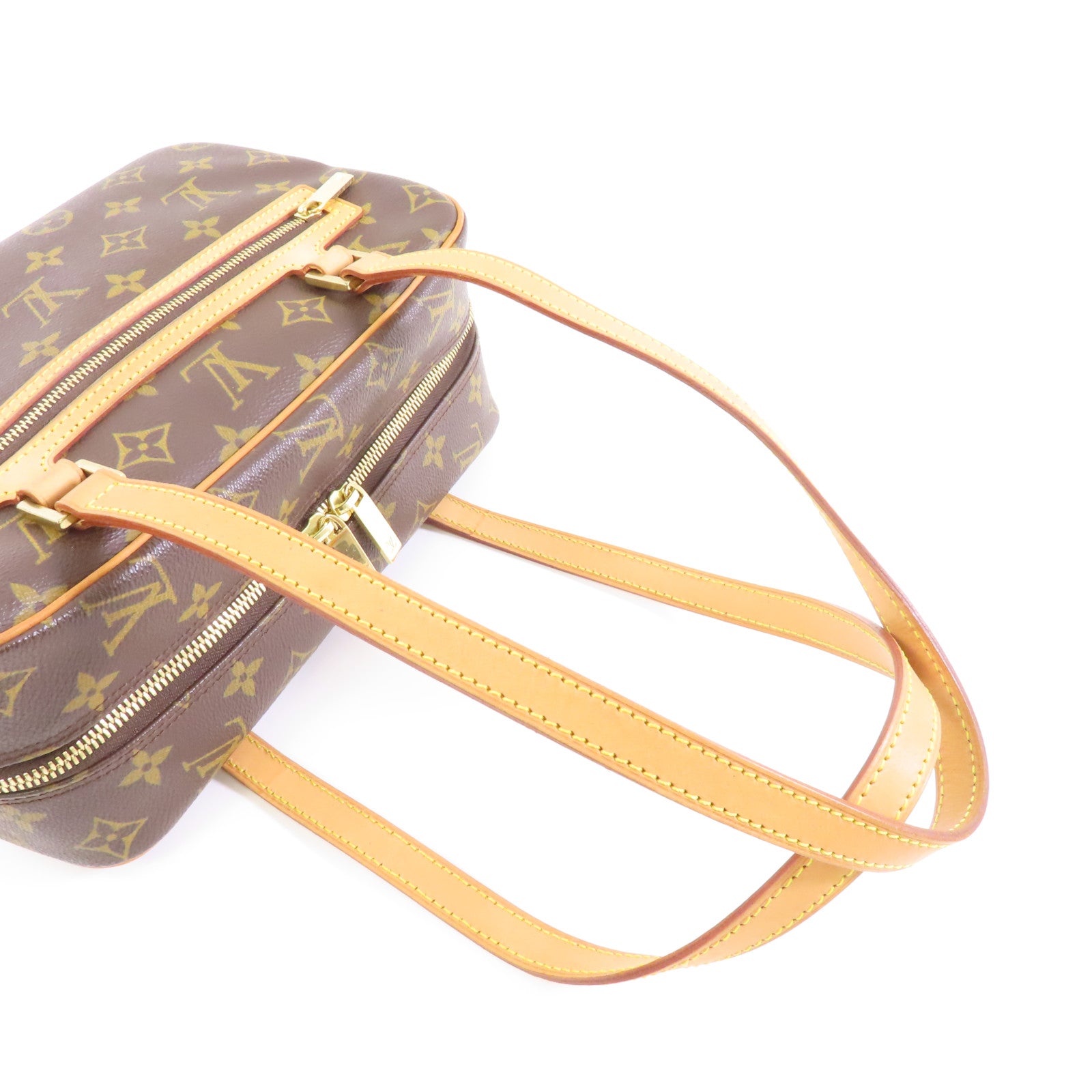 LOUIS VUITTON Monogram Cite MM金扣肩背袋棕色