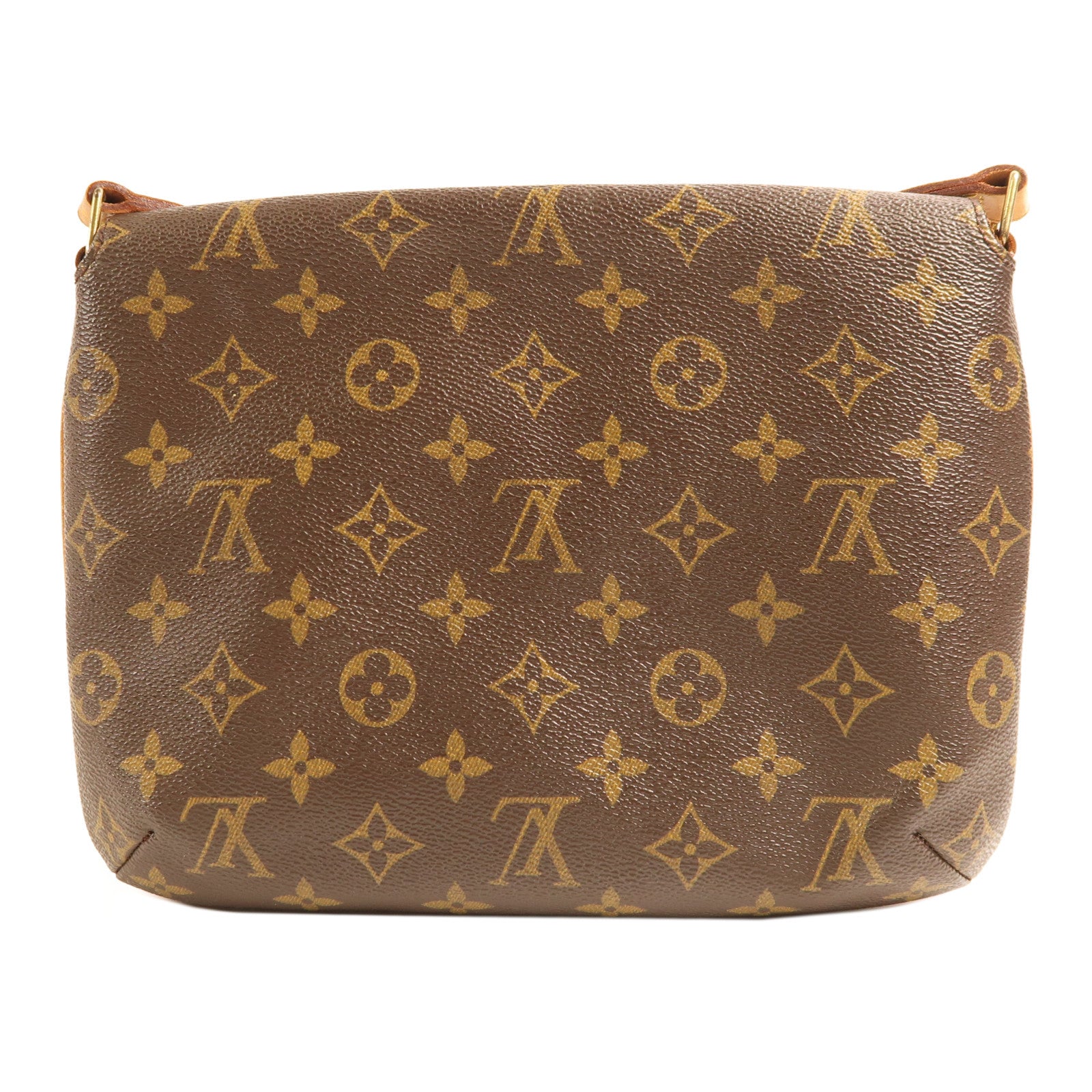 LOUIS VUITTON Monogram Musette Tango Long Shoulder金扣肩背袋棕色
