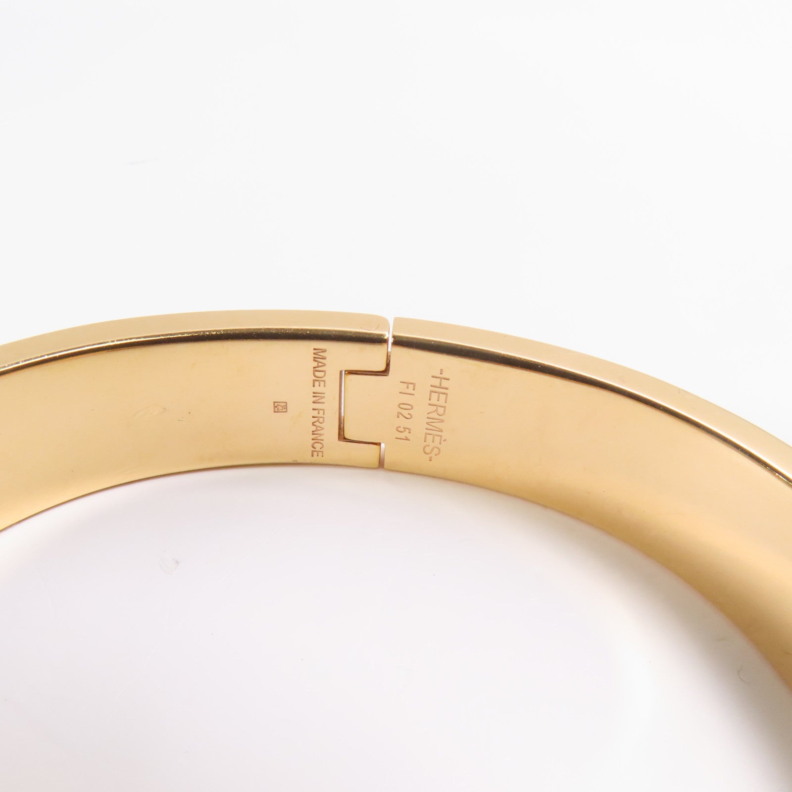 HERMES Clic H Bracelet Metal/Enamel Blanc