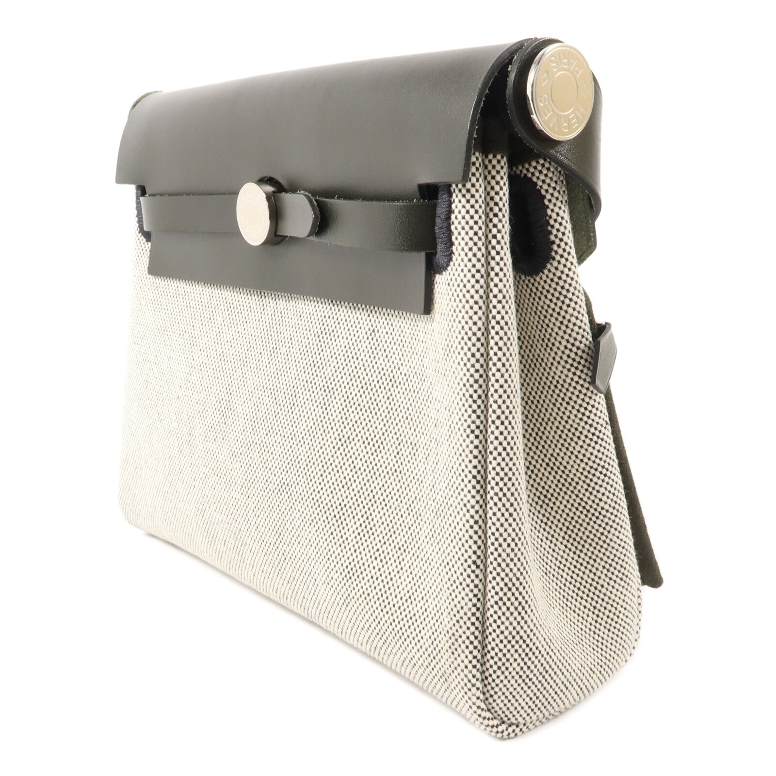HERMES 帆布Herbag Mini肩背袋Vert Moyen