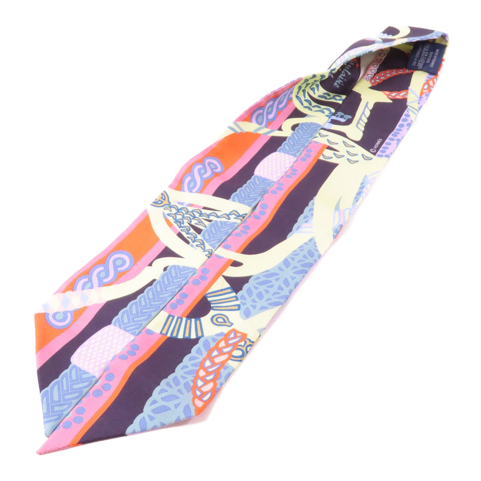 HERMES 絲質Twilly絲巾紫色/彩色