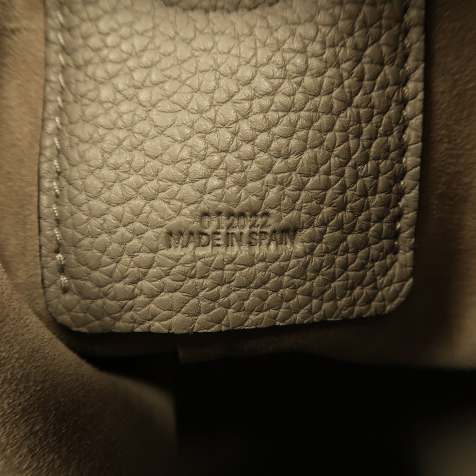 LOEWE 牛皮皮革Balloon Medium Bucket銀扣手挽肩背兩用袋灰色