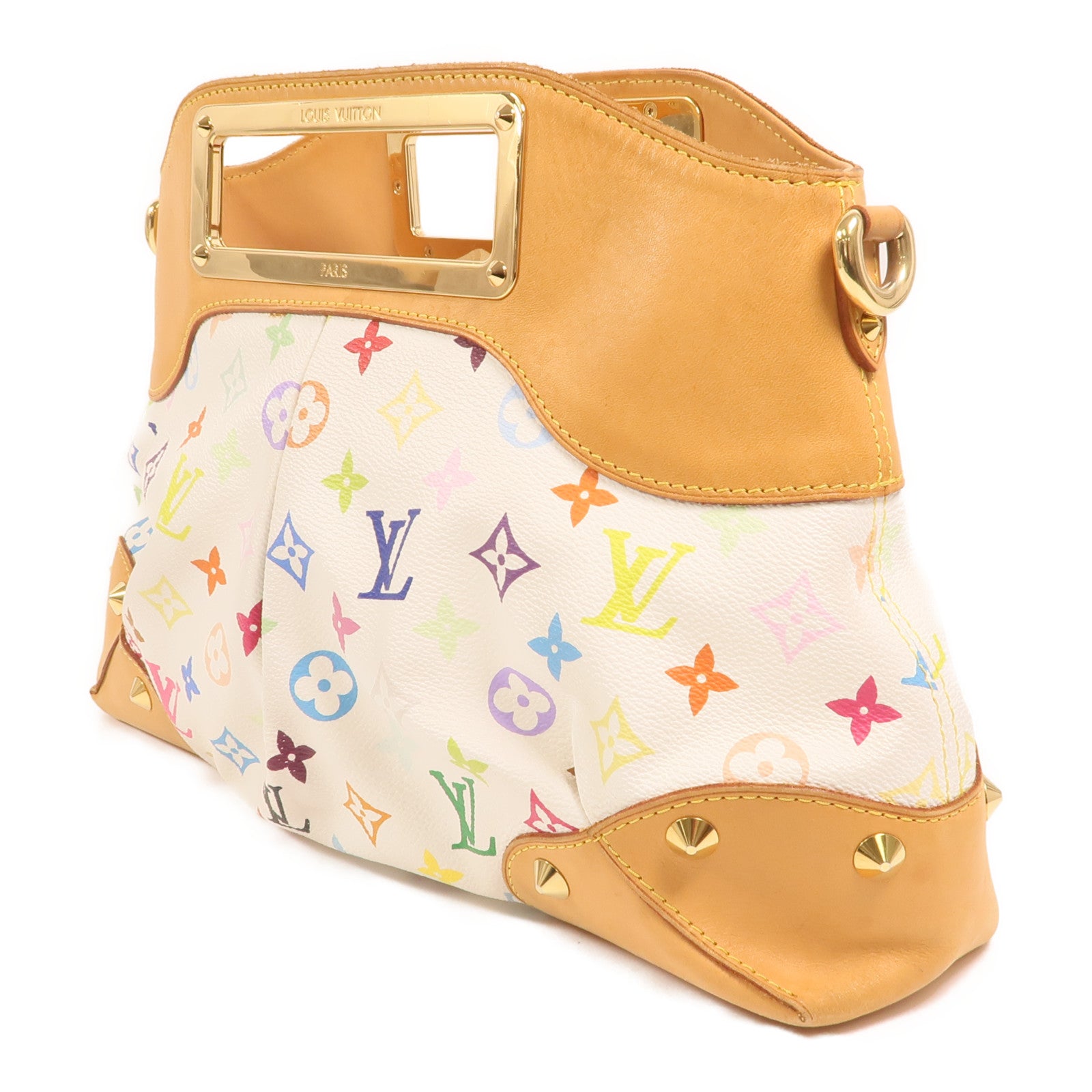 LOUIS VUITTON Monogram Multicolore Judy MM金扣鏈帶手挽肩背兩用袋