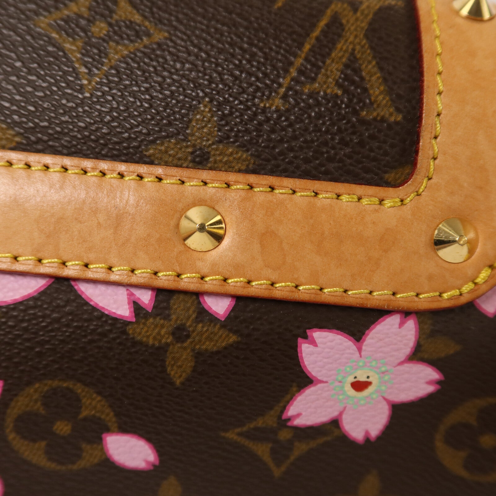 LOUIS VUITTON Monogram LV x TM Cherry Blossom Sac Retro PM金扣手挽袋
