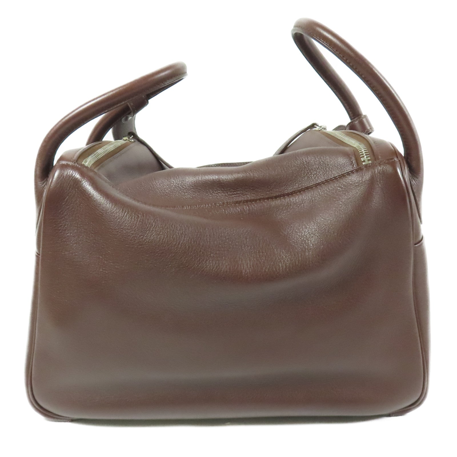 HERMES Swift皮革Lindy 30銀扣手挽肩背兩用袋Brown