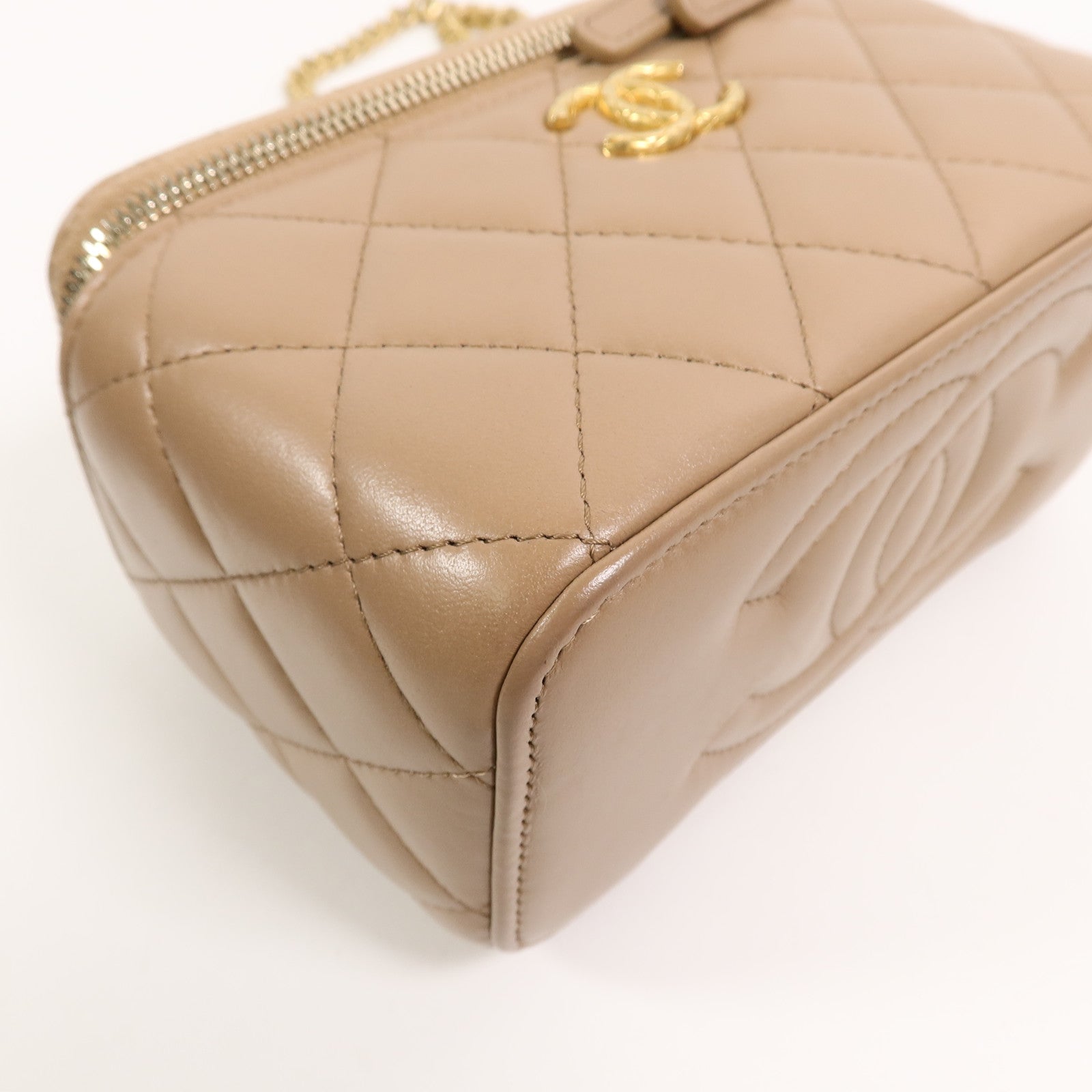 CHANEL 羊皮皮革Vanity Case鏈帶肩背袋