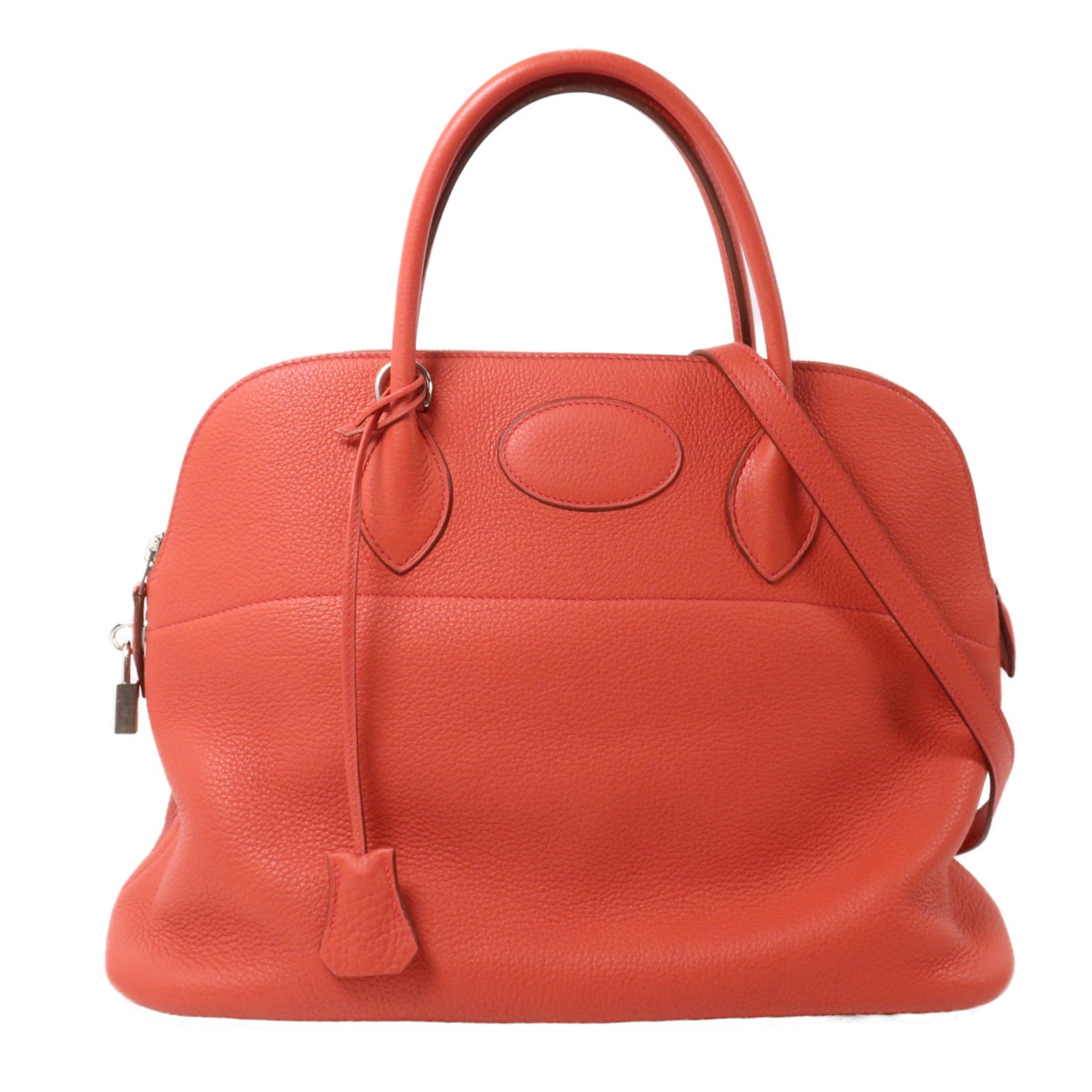 HERMES Togo皮革Bolide 35手挽肩背兩用袋Vermillon