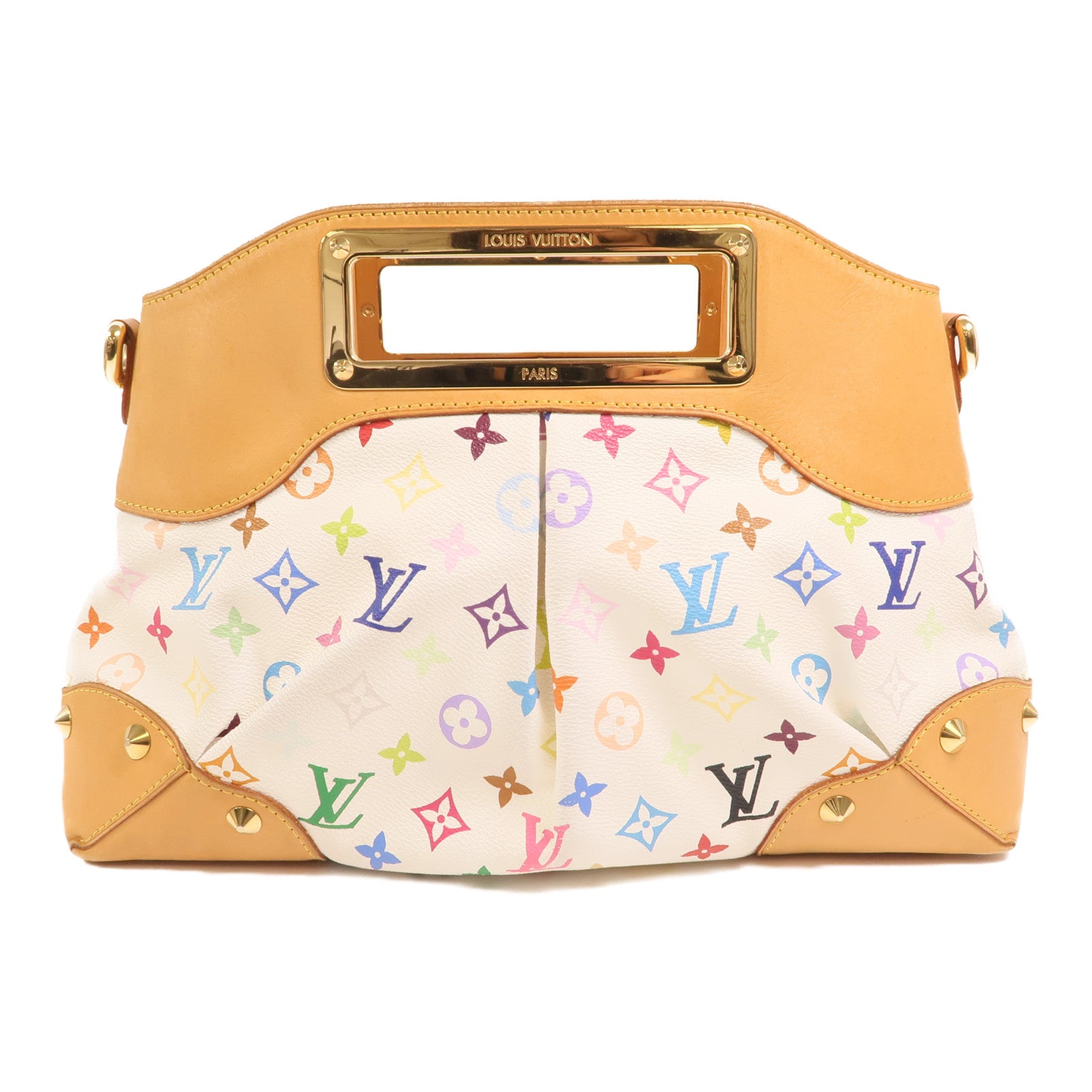 LOUIS VUITTON Monogram Multicolore Judy MM金扣鏈帶手挽肩背兩用袋
