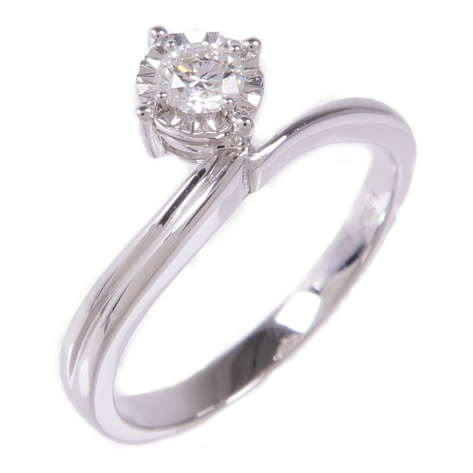 JEWELRY Diamond Ring 18K White Gold US#6