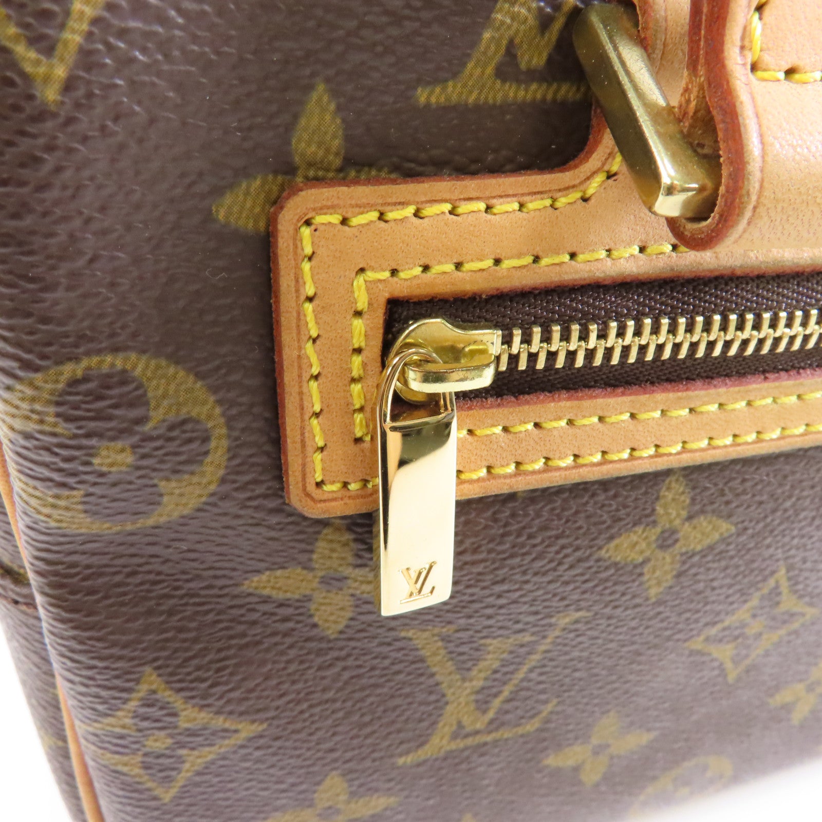 LOUIS VUITTON Monogram Cite MM金扣肩背袋棕色