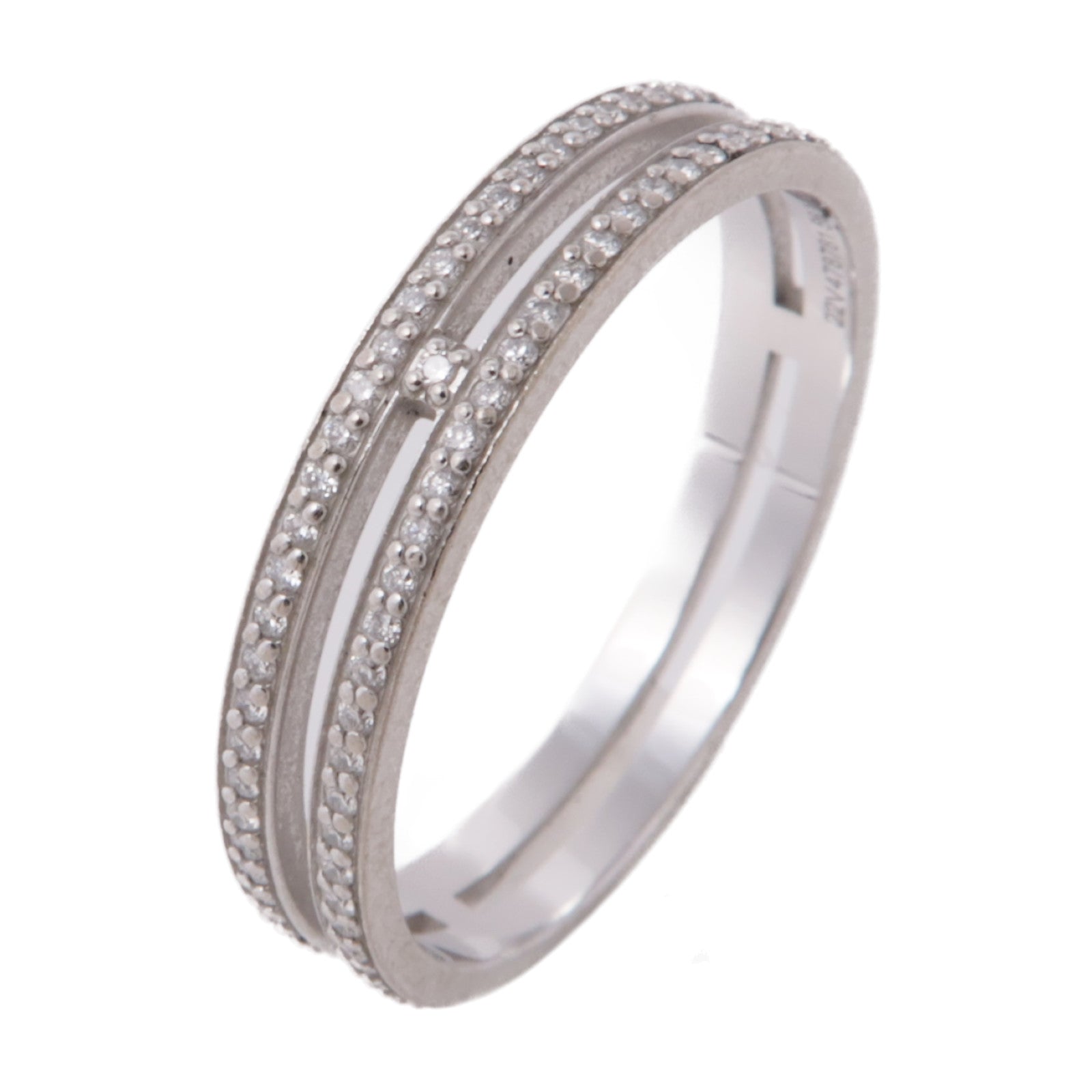 HERMES 【激減優惠】18K白金Ariane Wedding Band鑽石戒指US#7.5