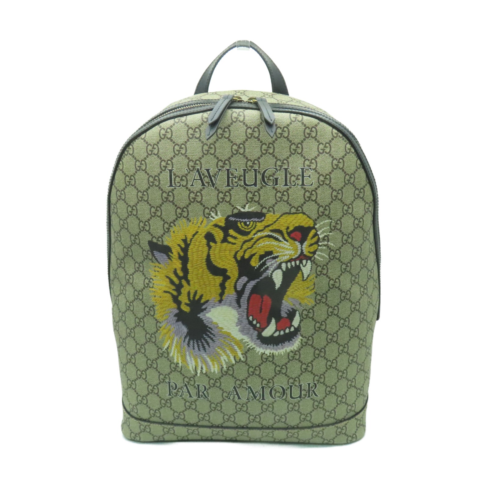 GUCCI 【激減優惠】塗層帆布Backpack金扣背包棕色