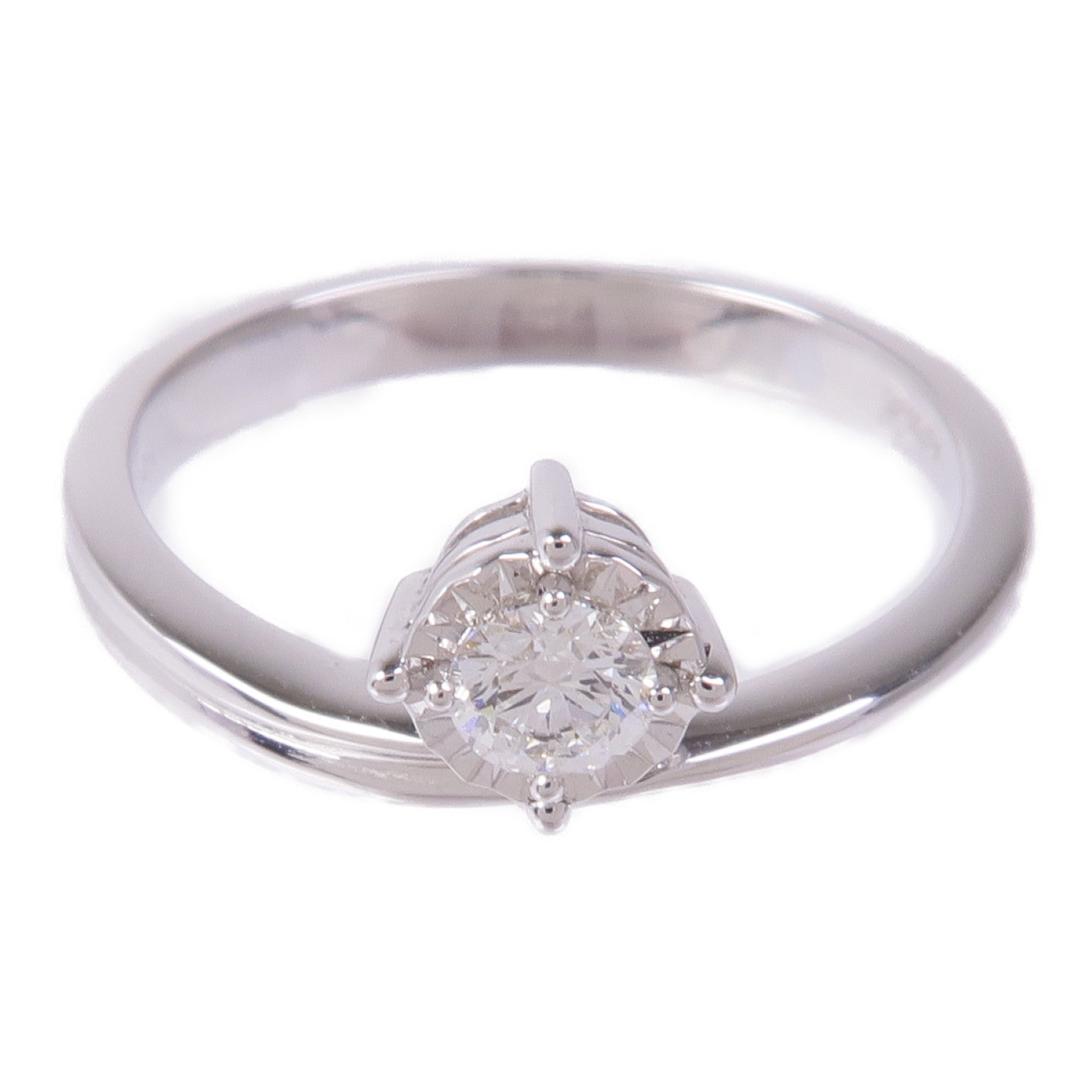 JEWELRY Diamond Ring 18K White Gold US#6