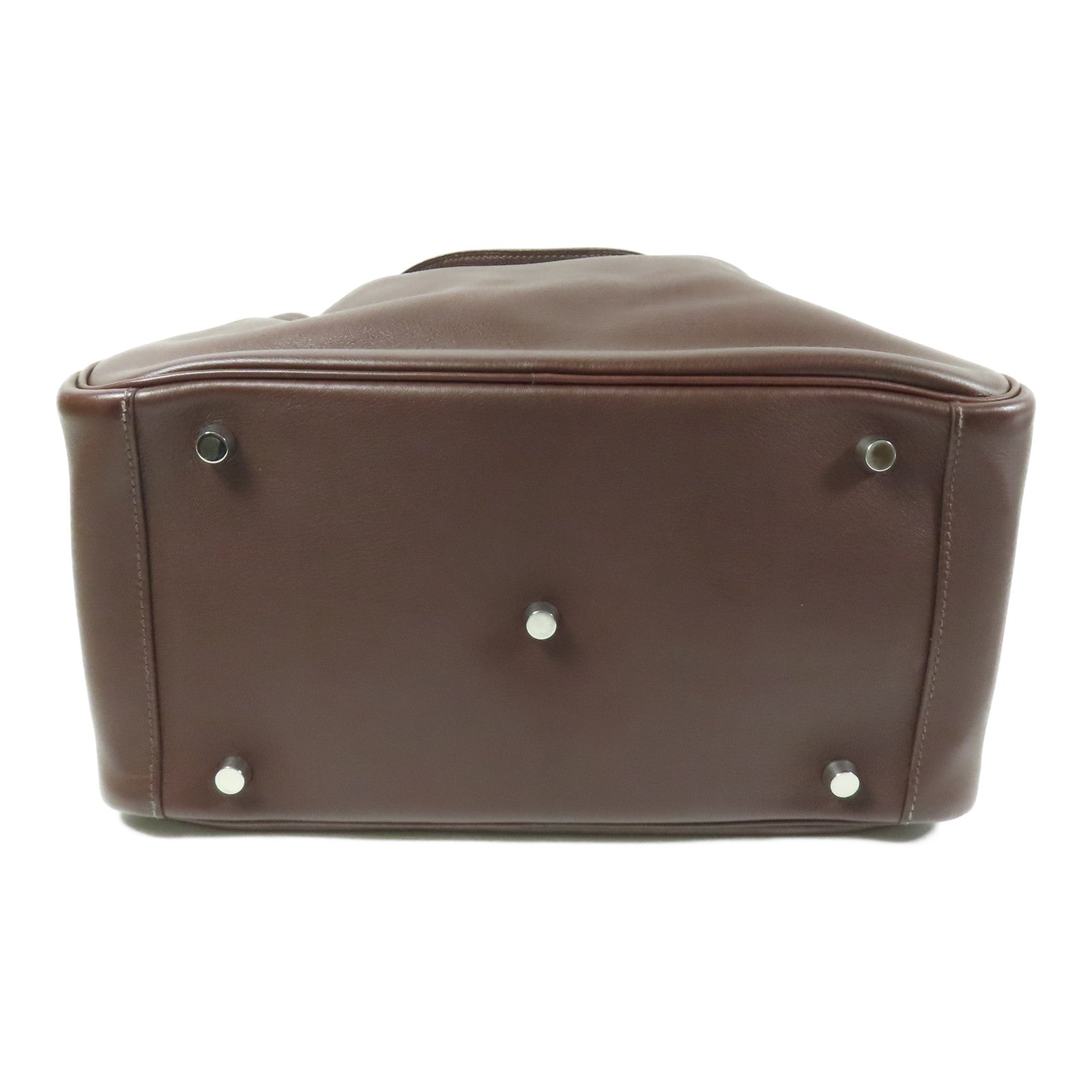 HERMES Swift皮革Lindy 30銀扣手挽肩背兩用袋Brown