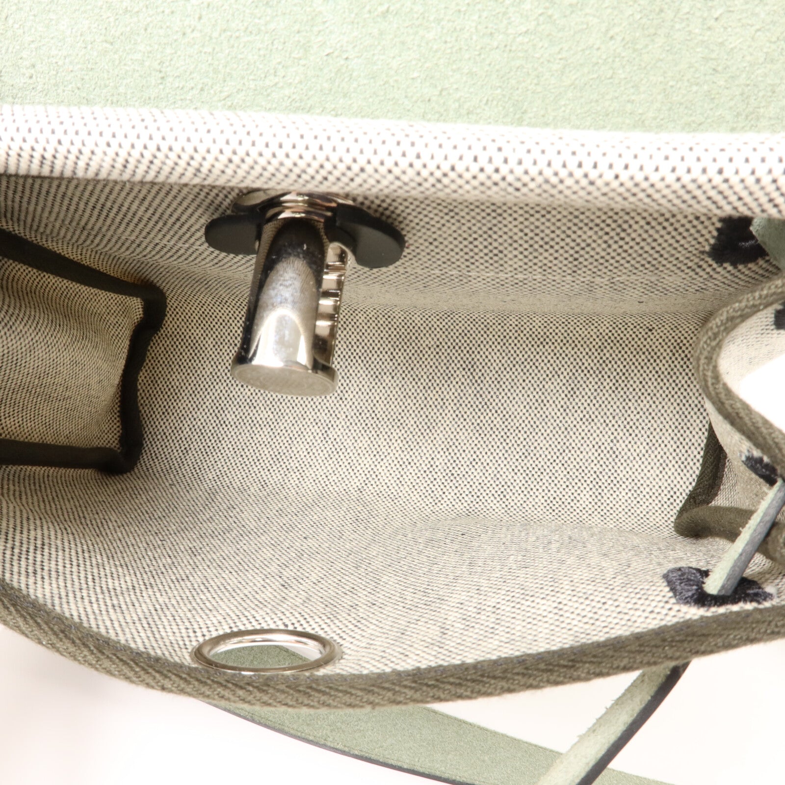 HERMES 帆布Herbag Mini肩背袋Vert Moyen