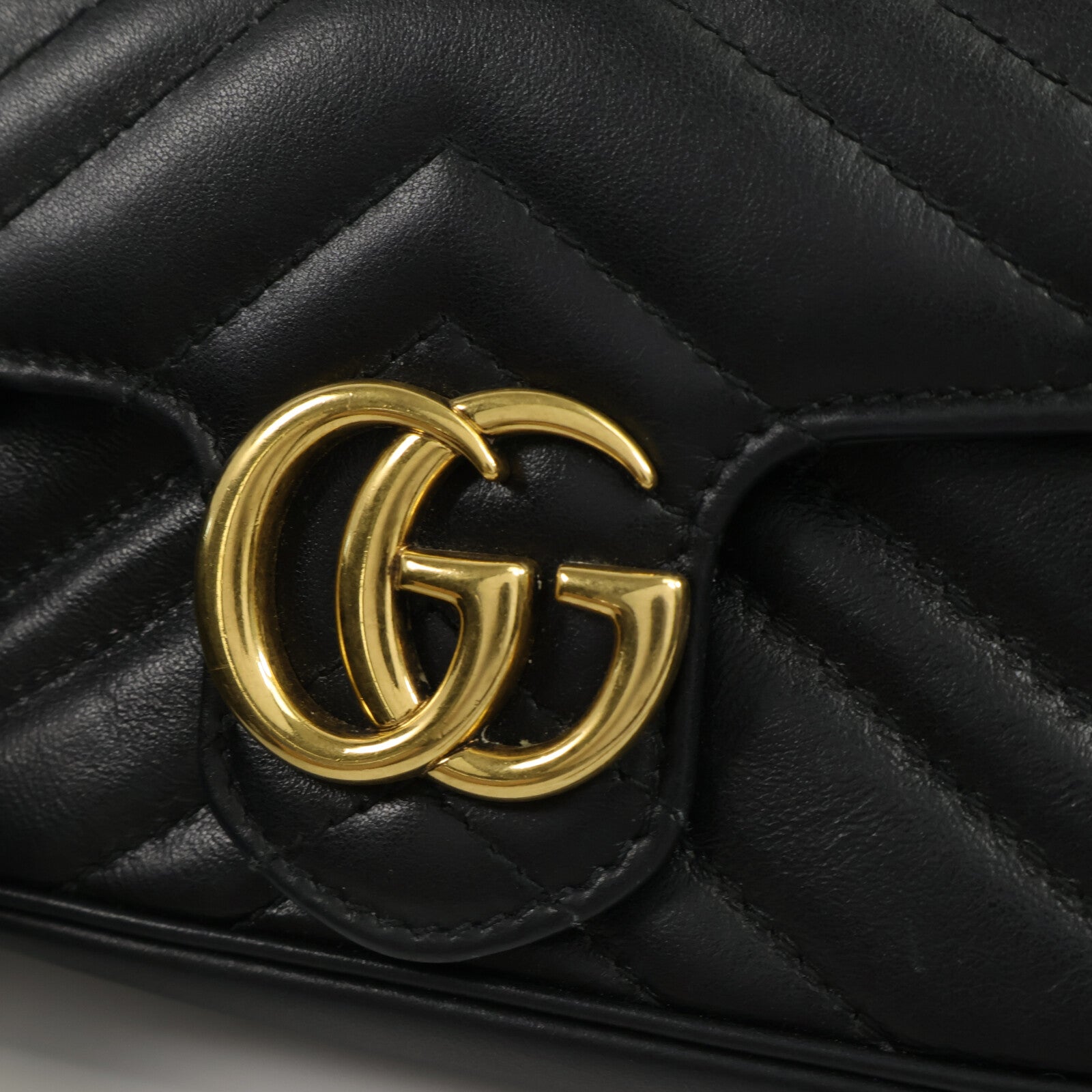 GUCCI 牛皮皮革Mini GG Marmont Shouler Bag鏈帶肩背袋