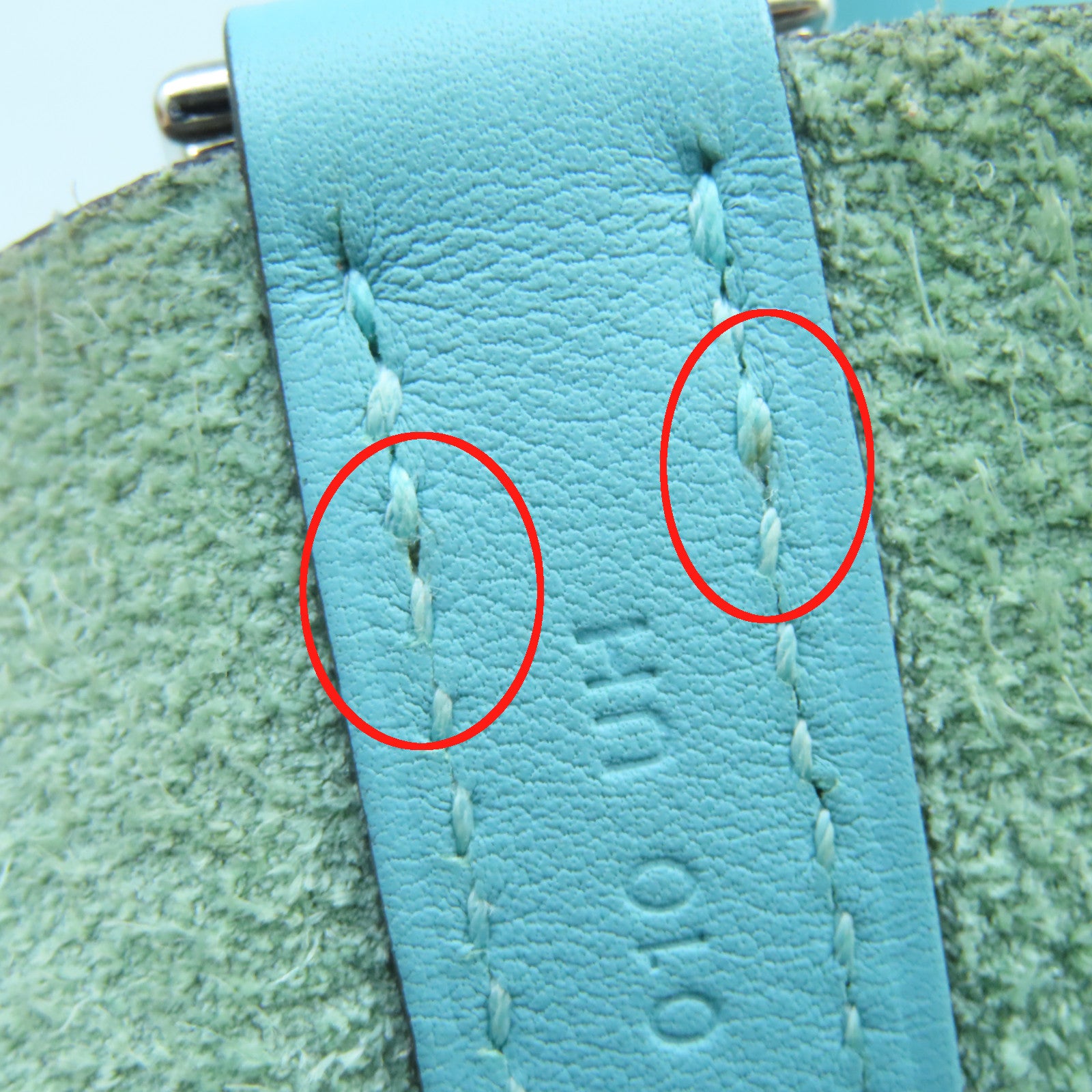 HERMES Clemence Leather Picotin Lock MM Silver Buckle Handle Bag Tiffany Blue