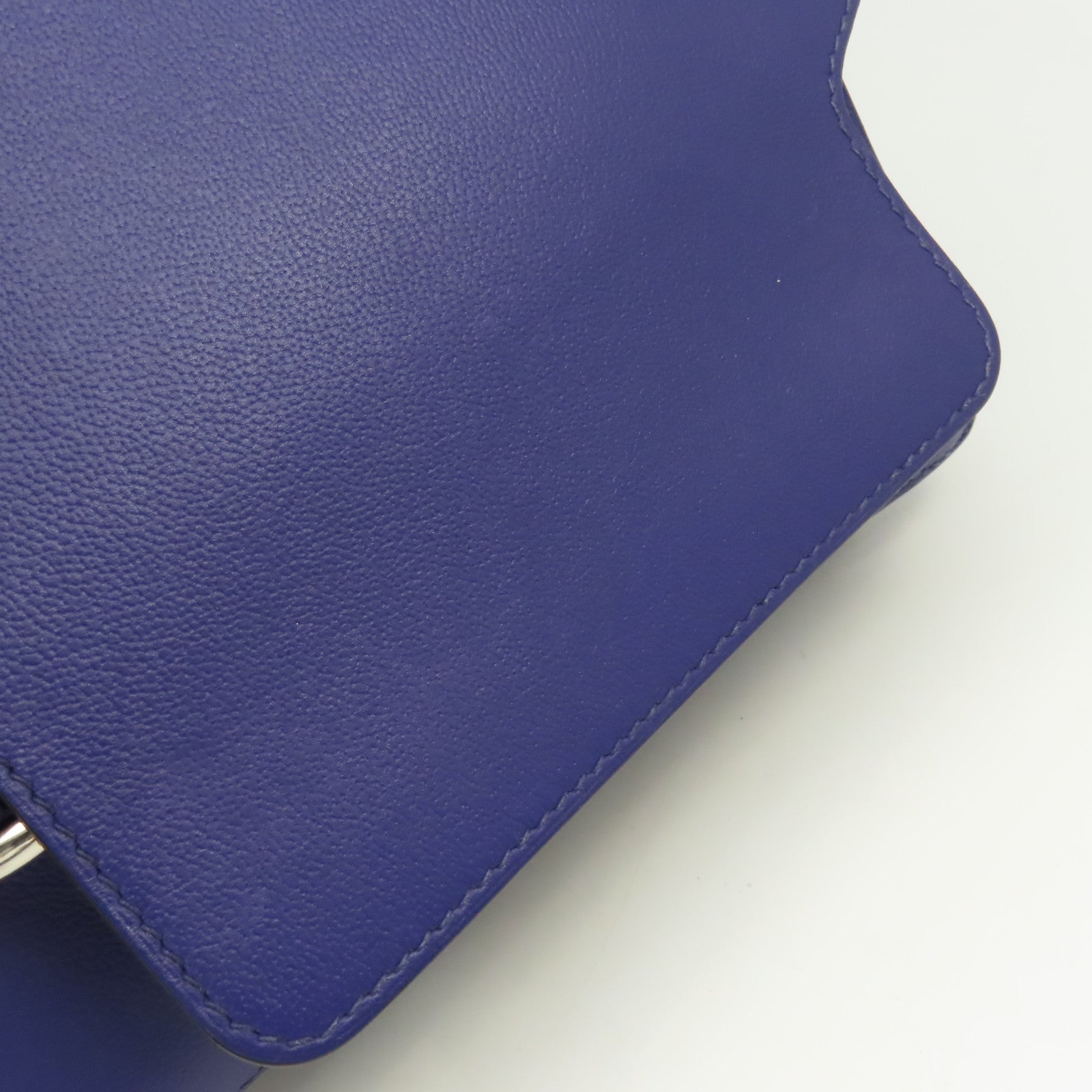 HERMES 【清倉大減價】Evercolor皮革Roulis 23 Shoulder Bag銀扣肩背袋藍色