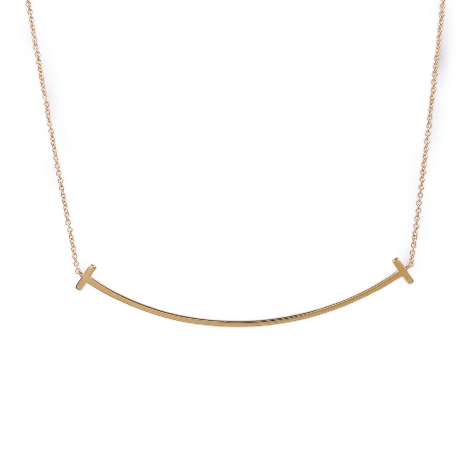 TIFFANY＆CO 18K黃金T Smile Diamond鑽石項鍊