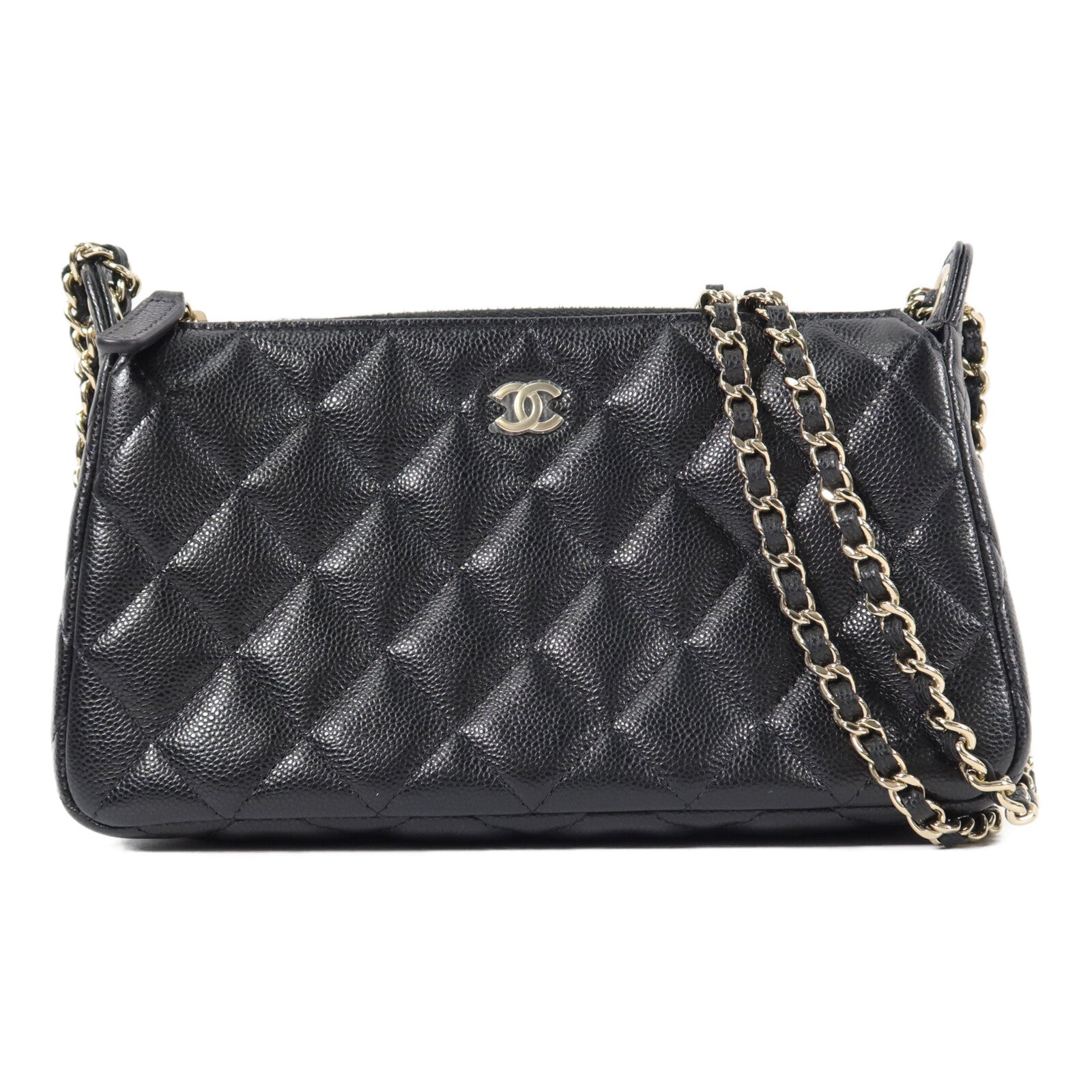 CHANEL 牛皮皮革Clutch With Chain鏈帶肩背袋