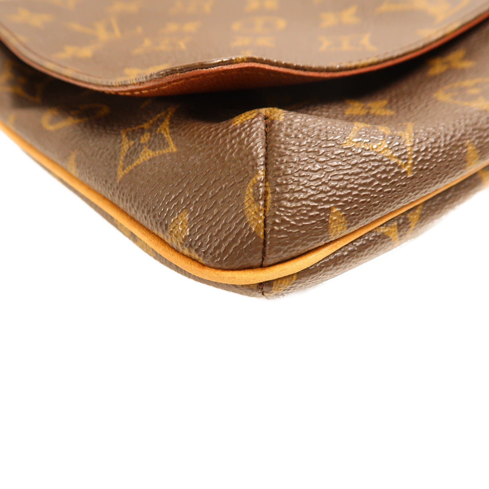 LOUIS VUITTON Monogram Musette Tango Long Shoulder金扣肩背袋棕色