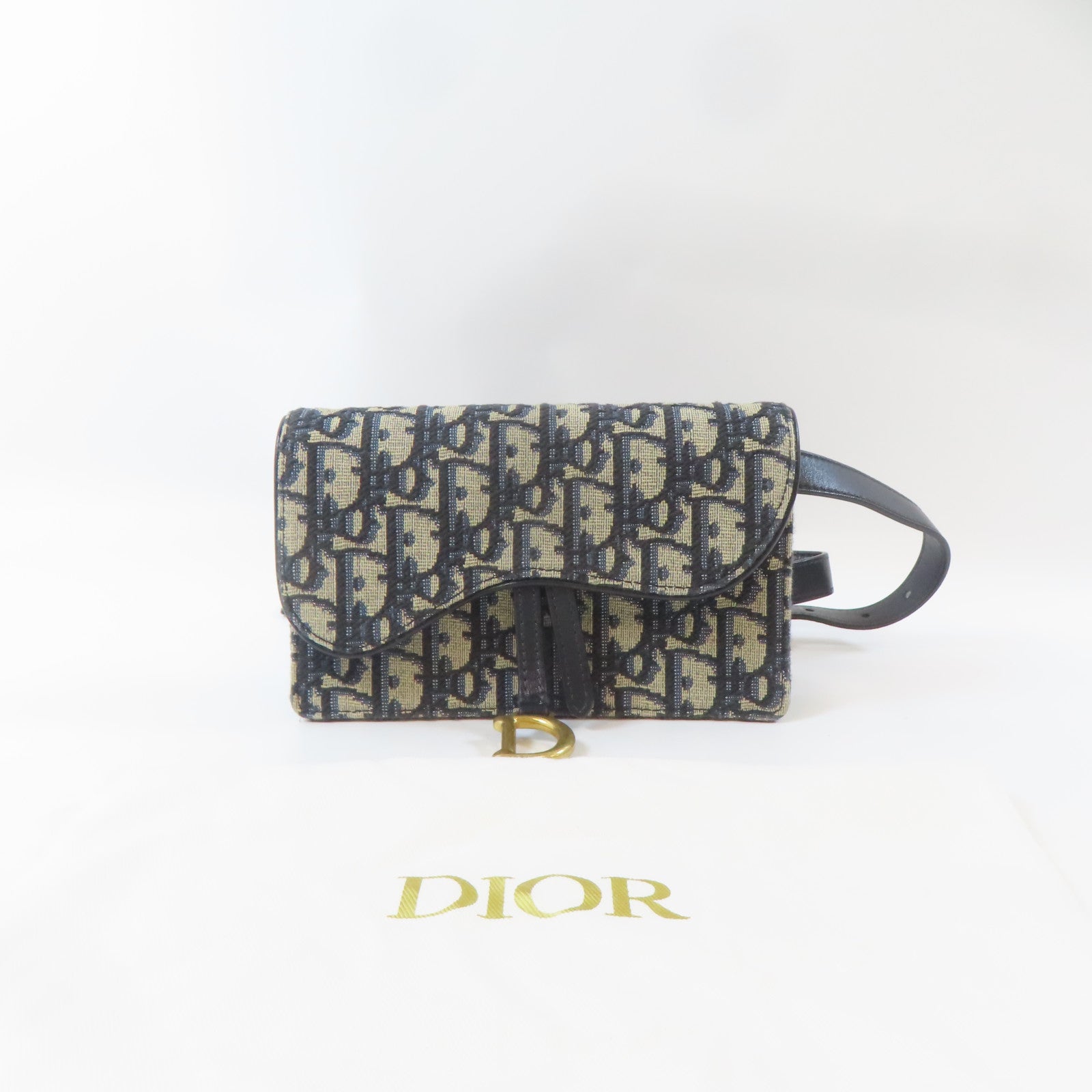 Dior 帆布Waist Bag金扣腰包藍色