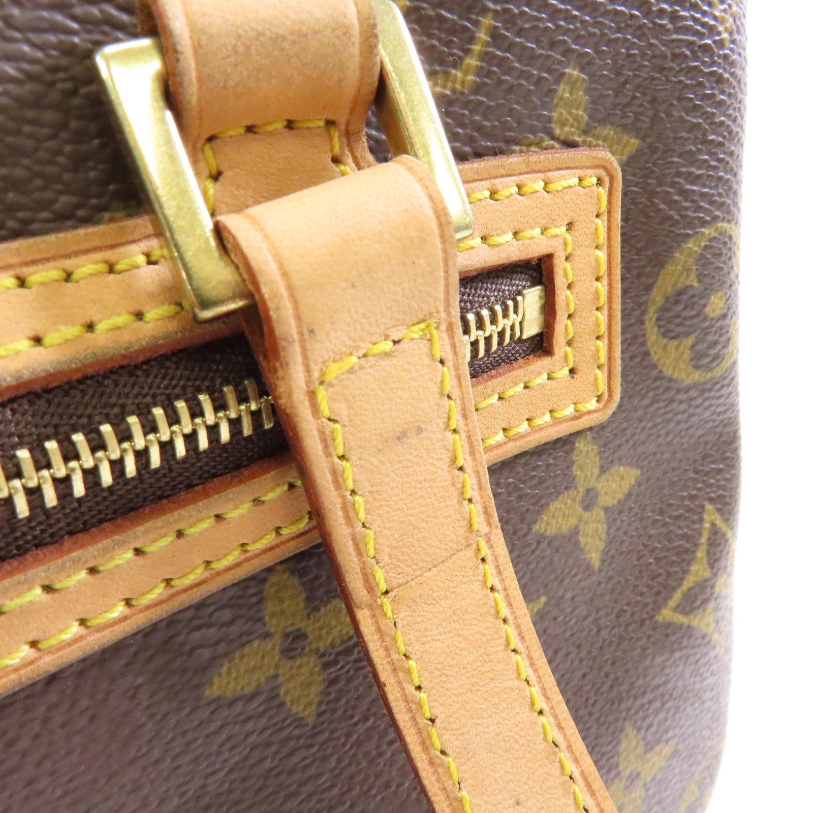 LOUIS VUITTON Monogram Cite MM金扣肩背袋棕色