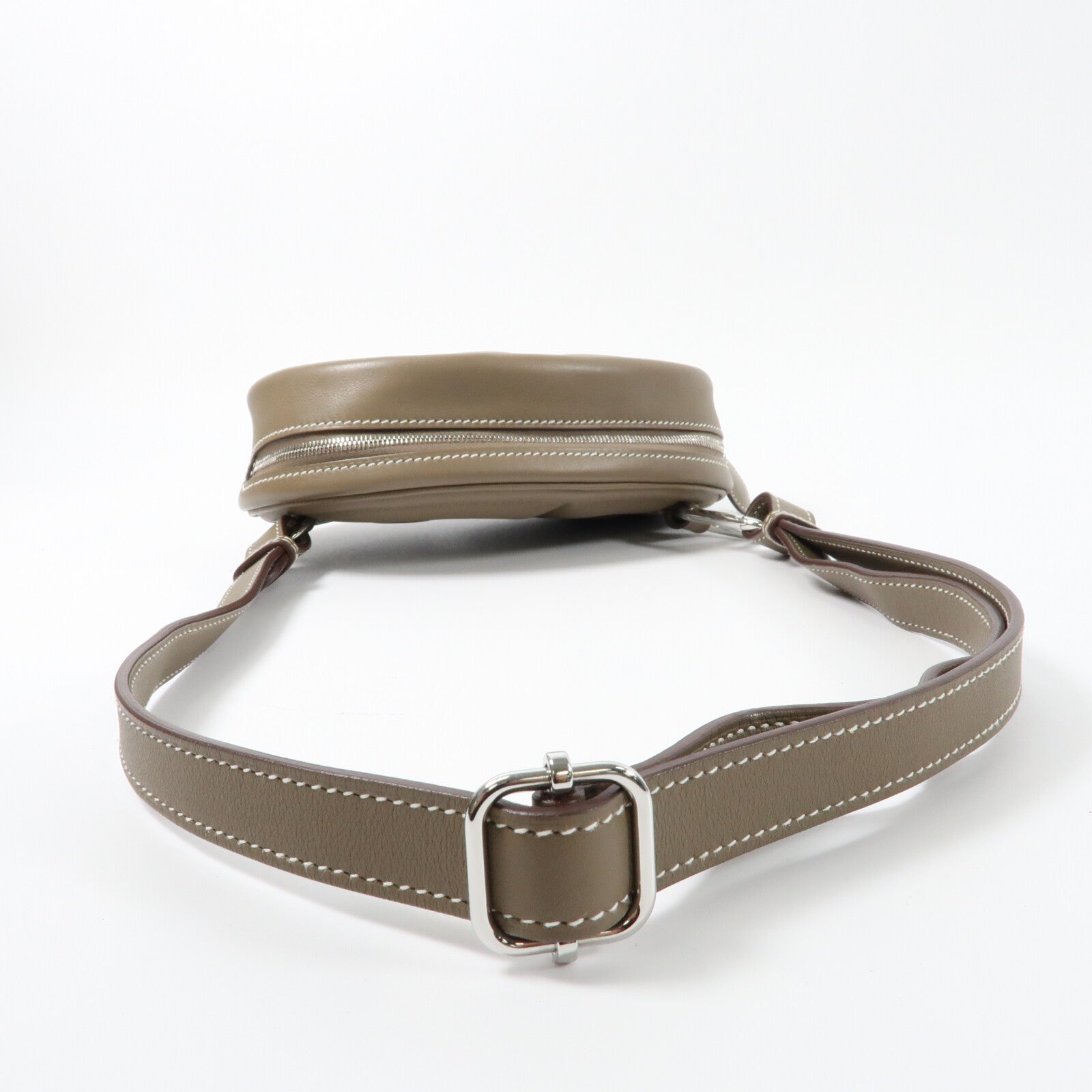 HERMES Swift皮革In The Loop Belt Bag銀扣肩背袋Etoupe