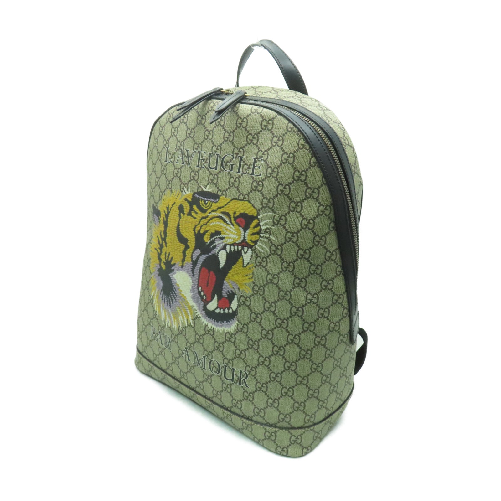 GUCCI 【激減優惠】塗層帆布Backpack金扣背包棕色