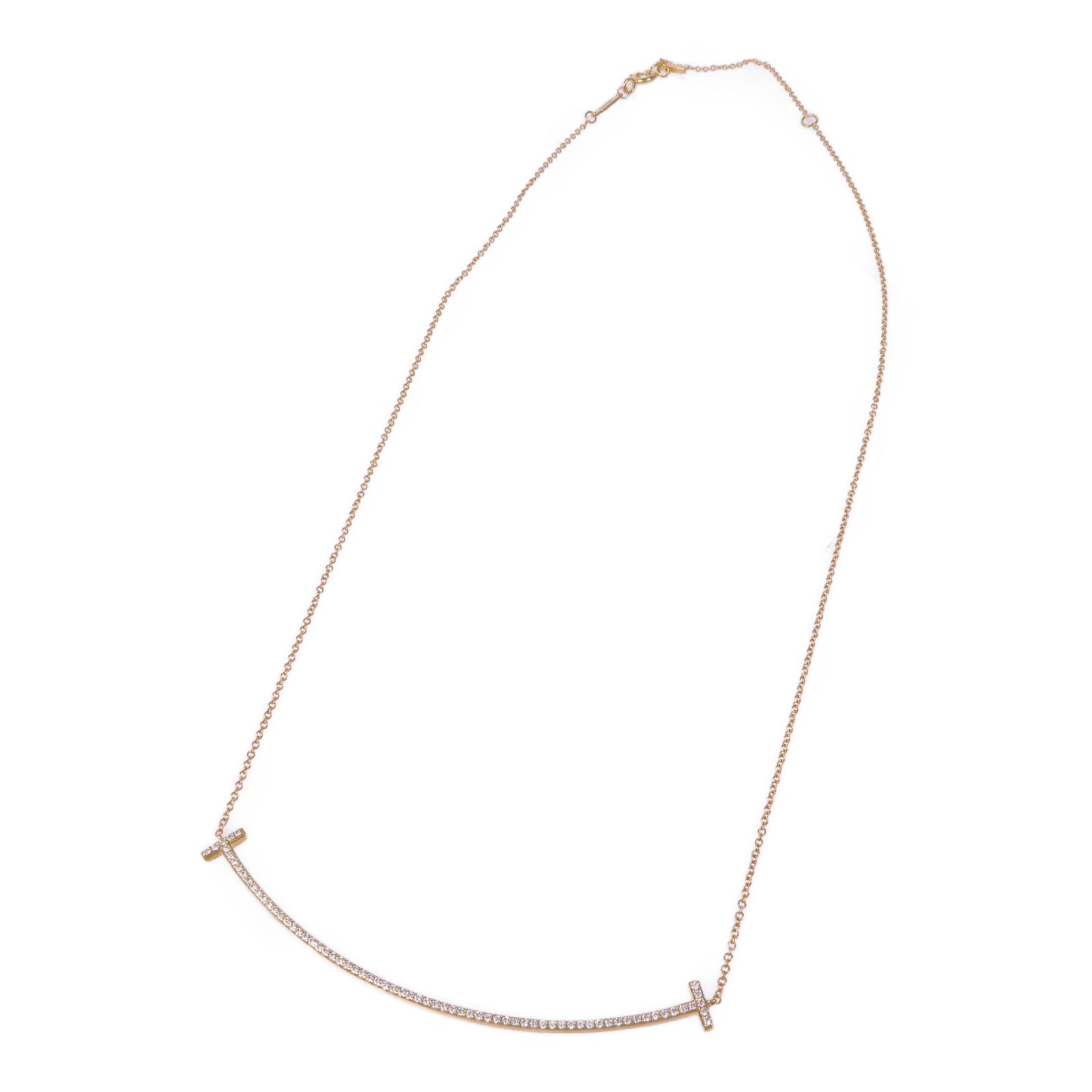 TIFFANY＆CO 18K黃金T Smile Diamond鑽石項鍊