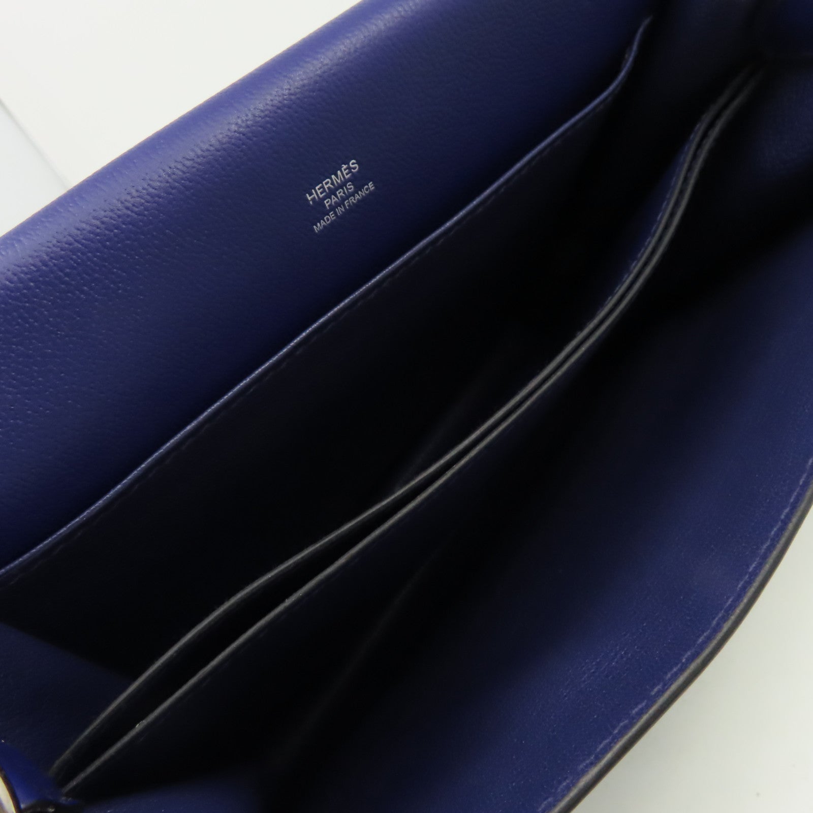 HERMES 【清倉大減價】Evercolor皮革Roulis 23 Shoulder Bag銀扣肩背袋藍色