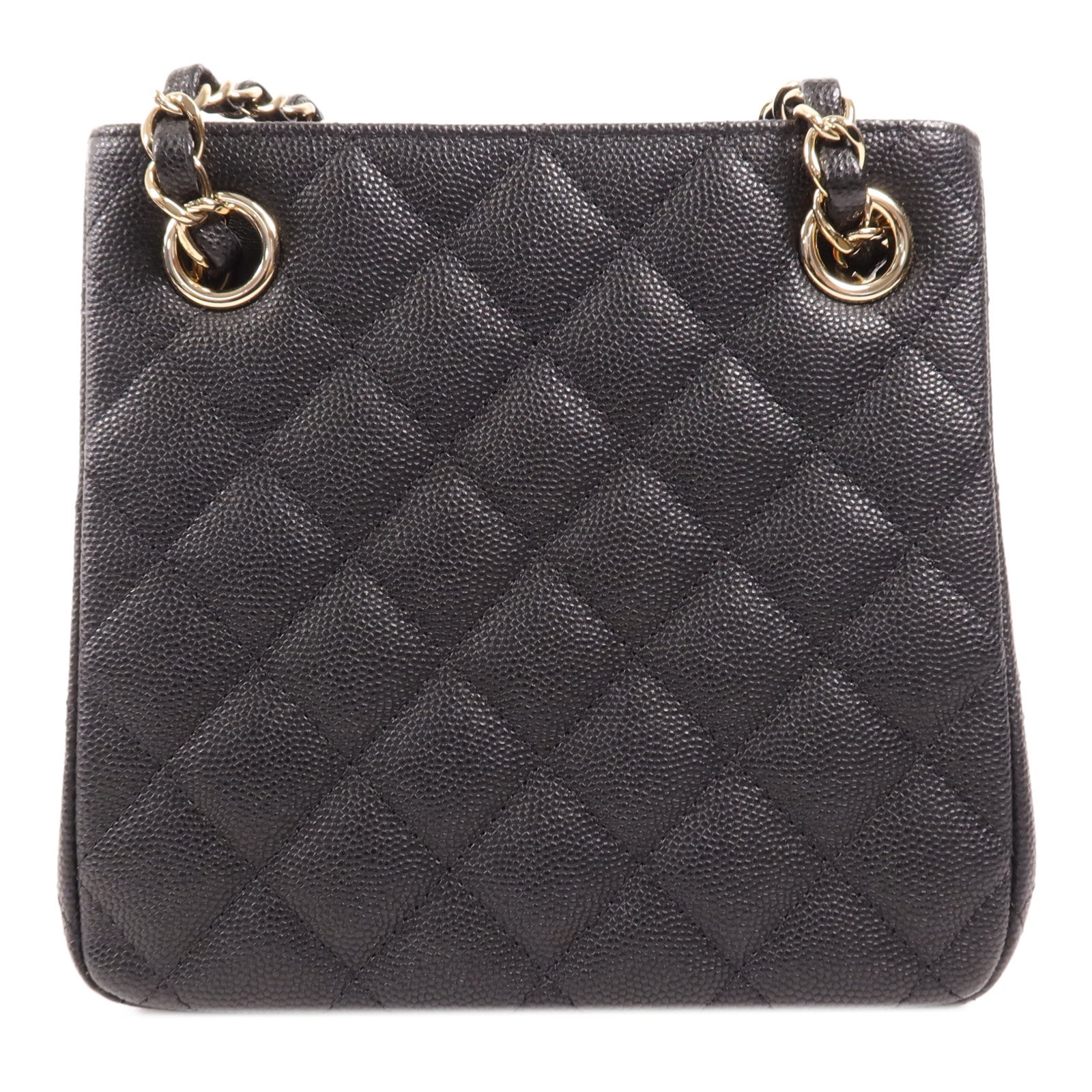 CHANEL 牛皮皮革Seasonal Mini Tote金扣鏈帶肩背袋