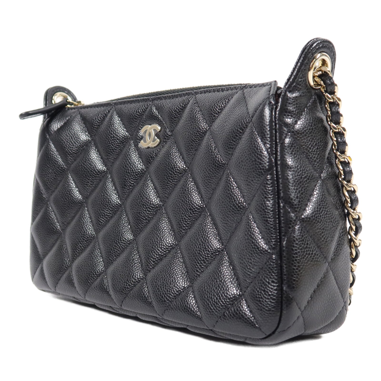 CHANEL 牛皮皮革Clutch With Chain鏈帶肩背袋