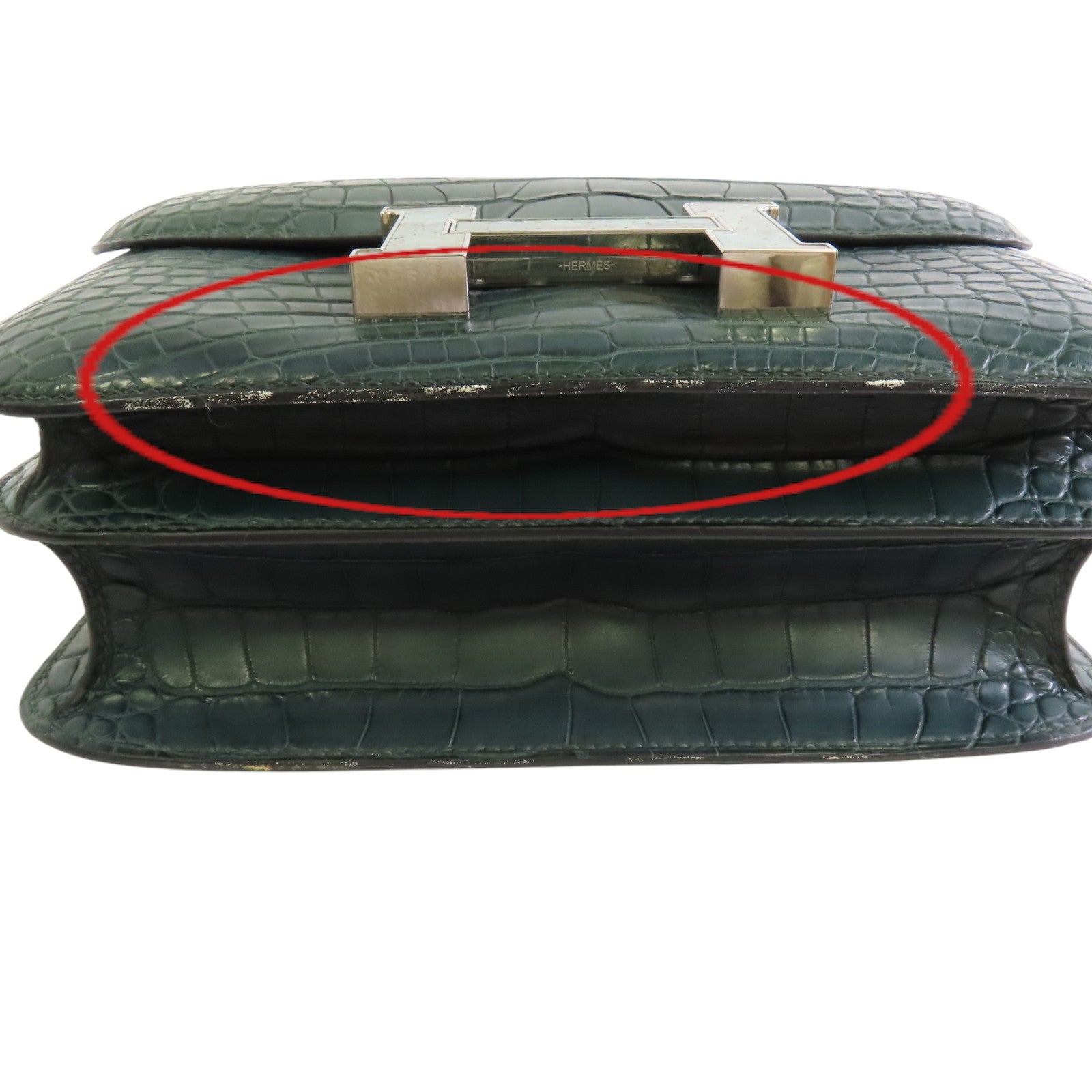 HERMES 鱷魚皮革Constance 24金扣肩背袋