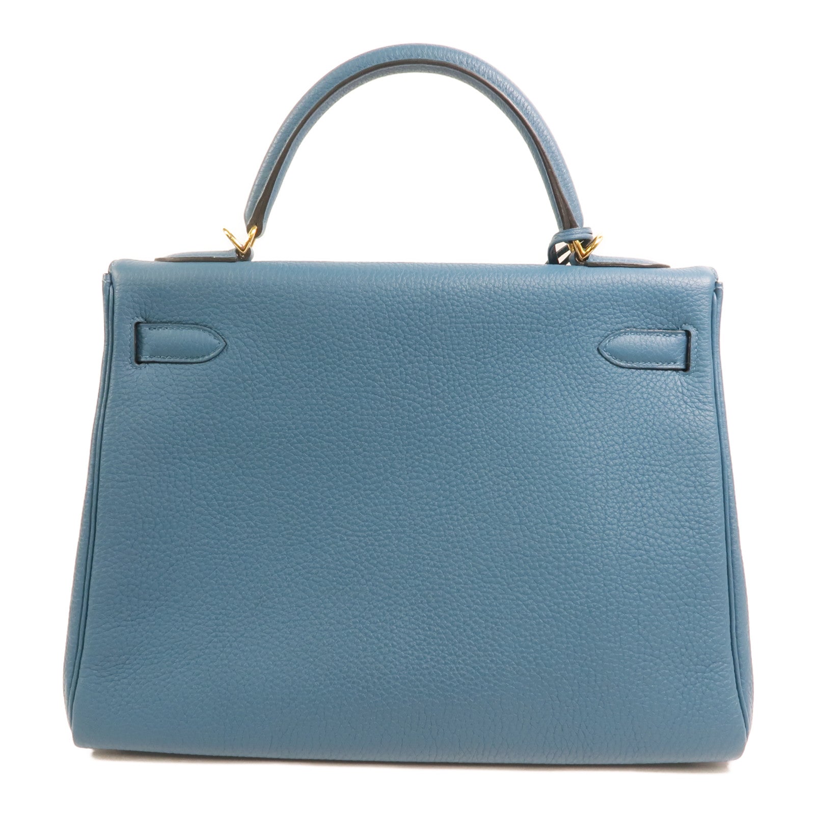 HERMES Togo皮革Kelly 32金扣手挽肩背兩用袋Cobalt