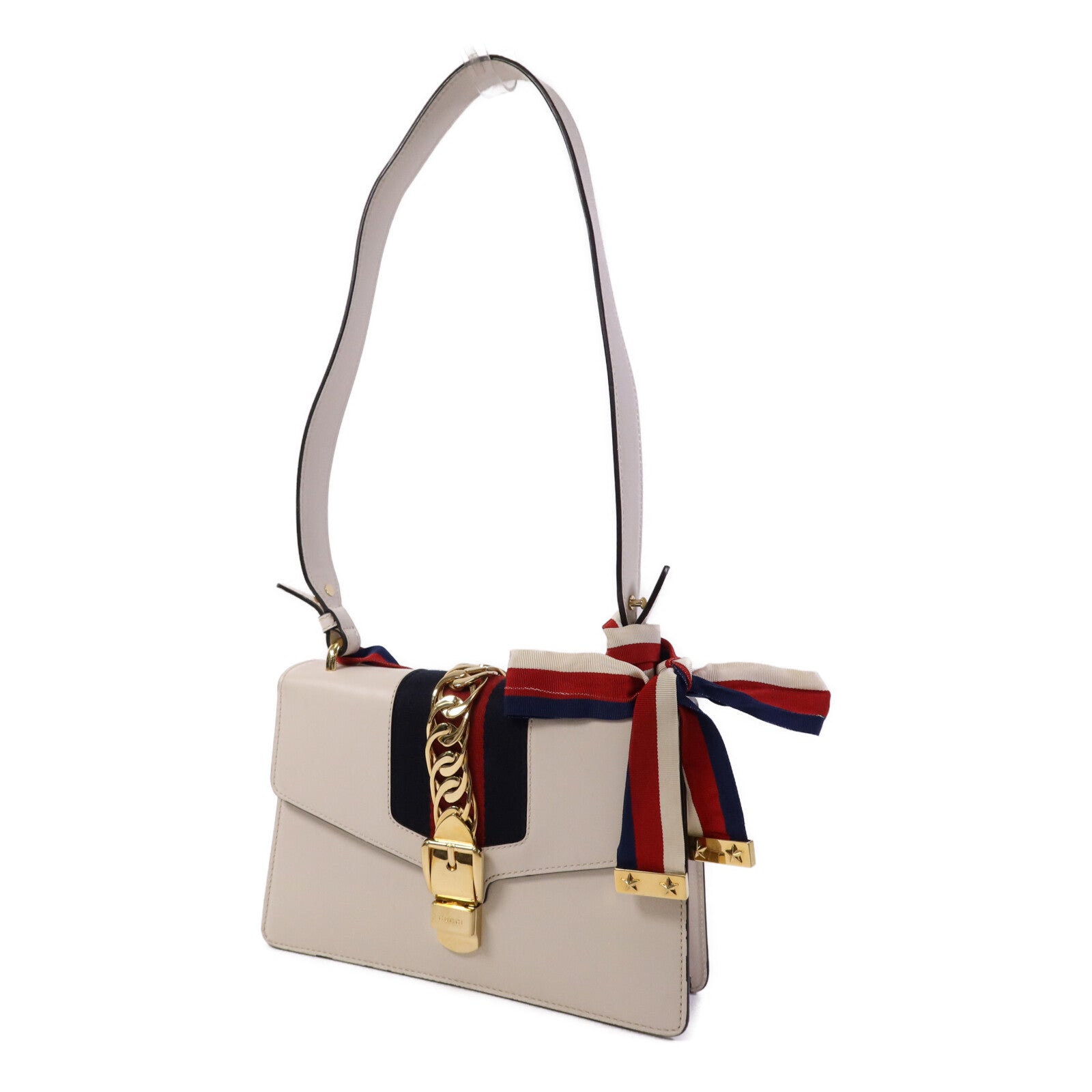 GUCCI 【激減優惠】牛皮皮革Sylvie金扣肩背袋