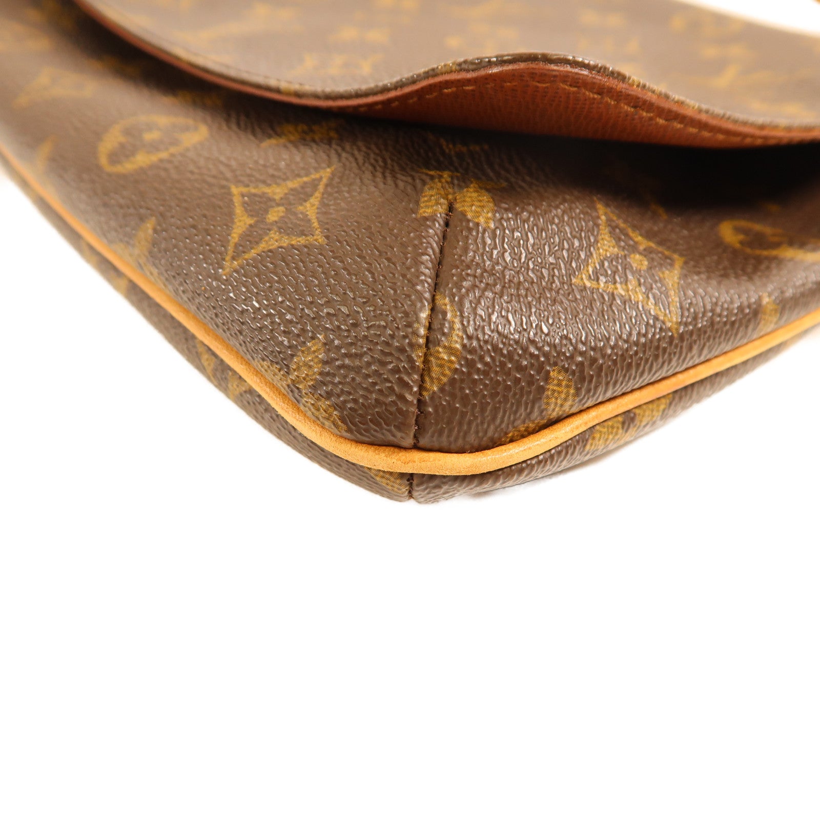 LOUIS VUITTON Monogram Musette Tango Long Shoulder金扣肩背袋棕色