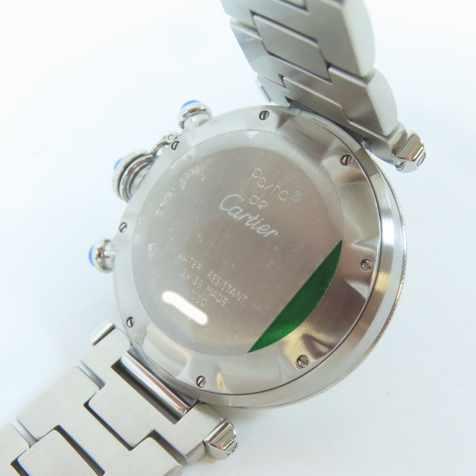 CARTIER Pasha不鏽鋼手錶石英機芯白色