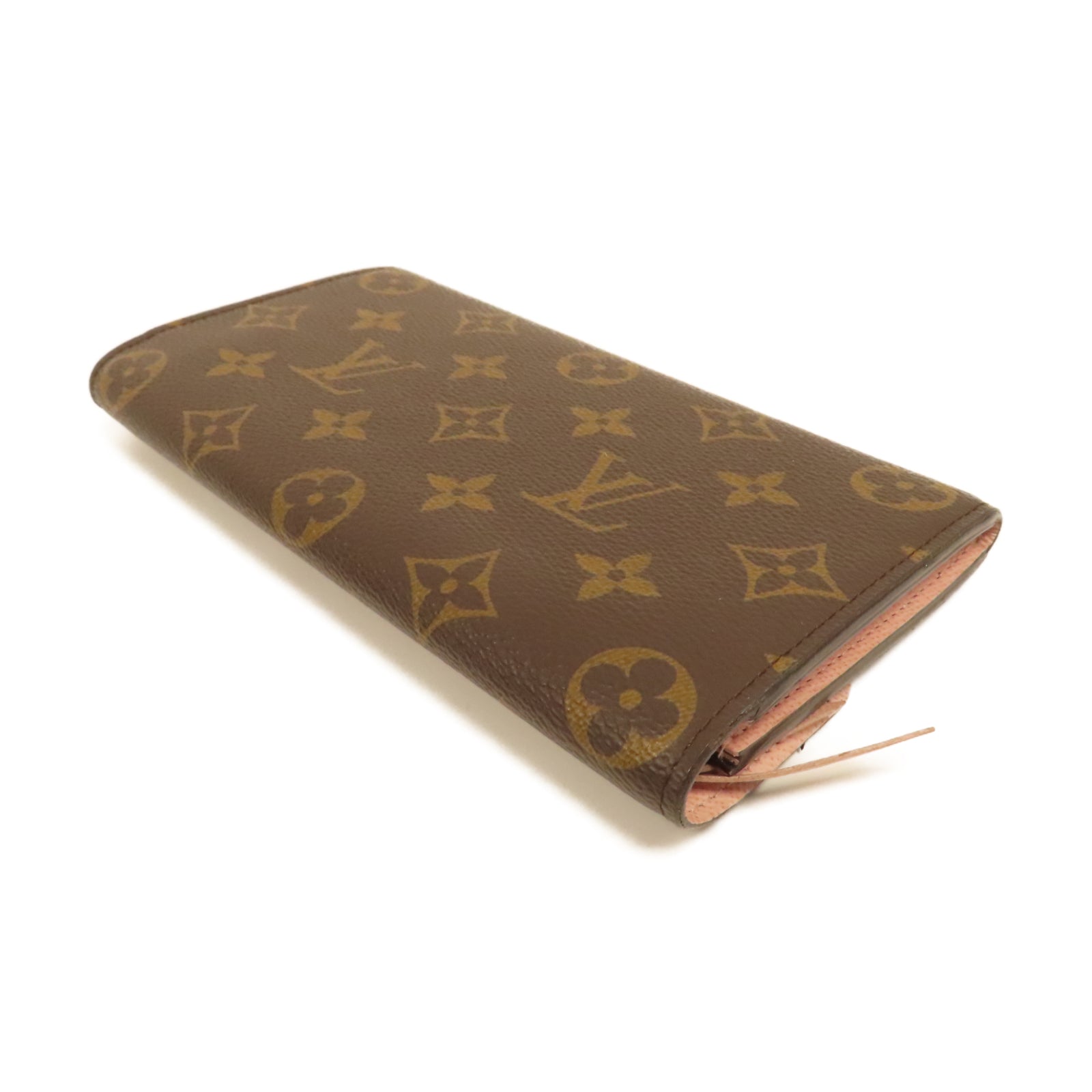 LOUIS VUITTON Monogram Emilie Wallet金扣長錢包啡色/粉紅色