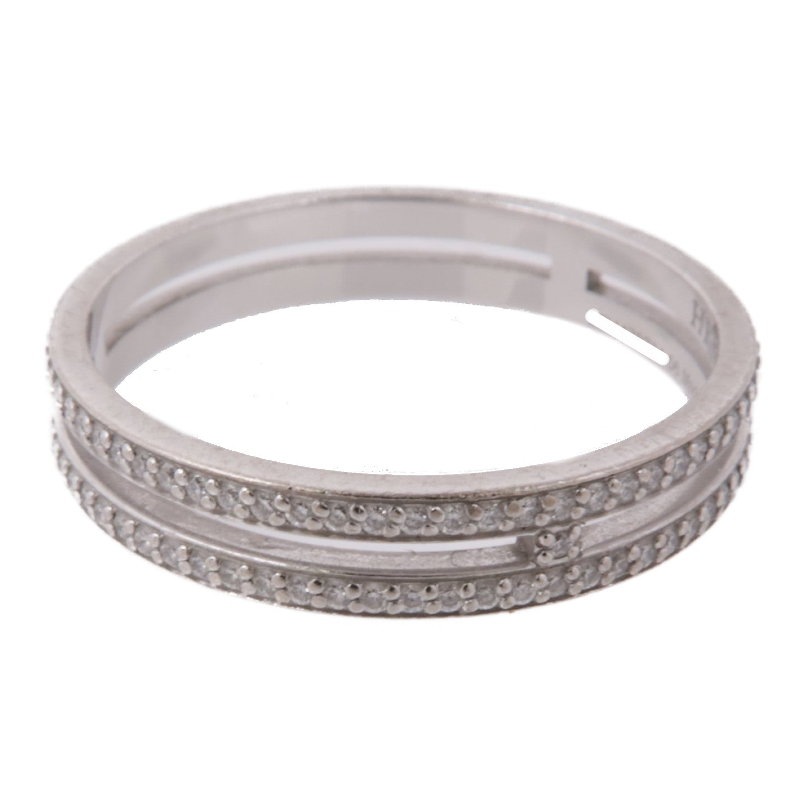 HERMES 18K白金Ariane Wedding Band鑽石戒指US#7.5