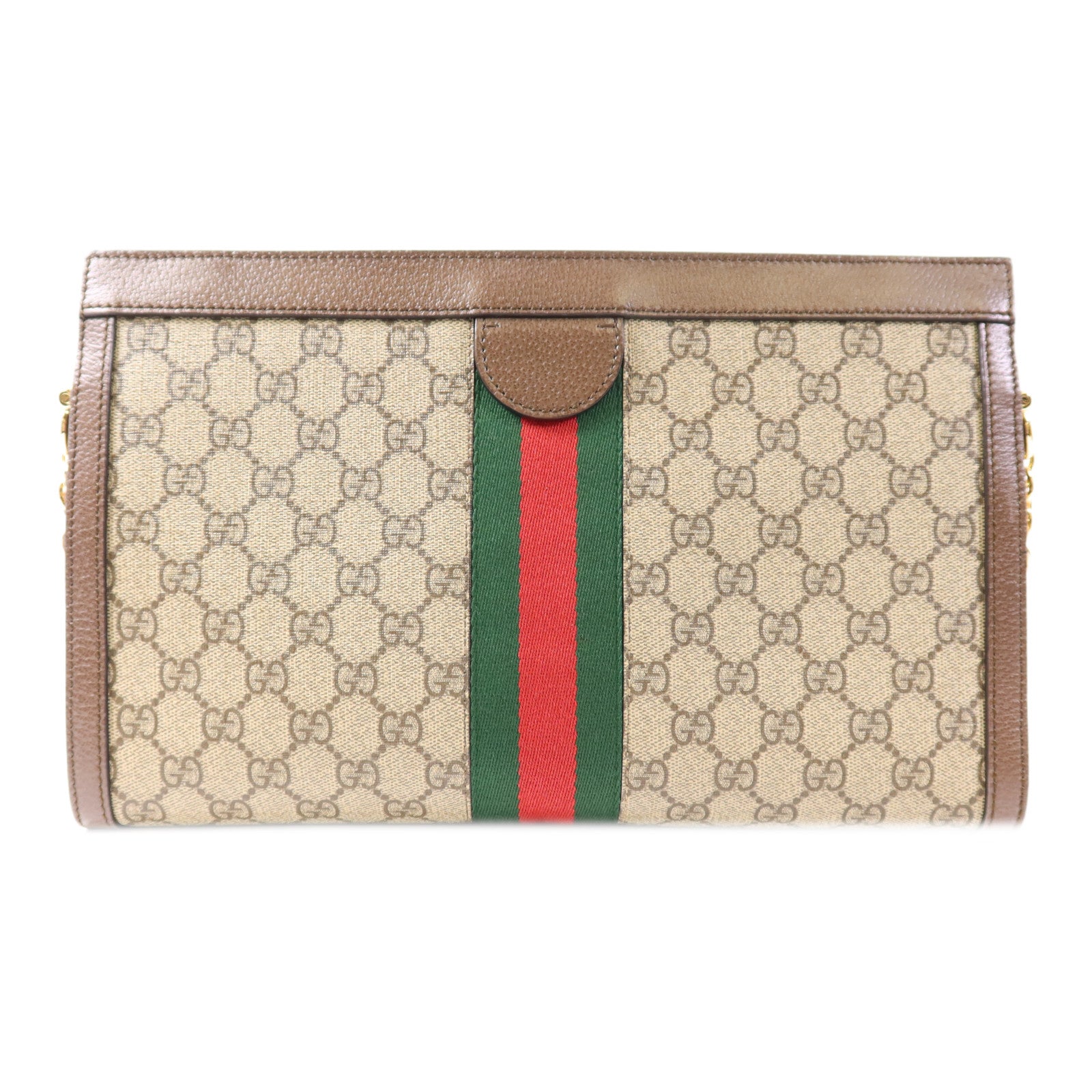 GUCCI 塗層帆布Ophidia GG Medium金扣鏈帶肩背袋