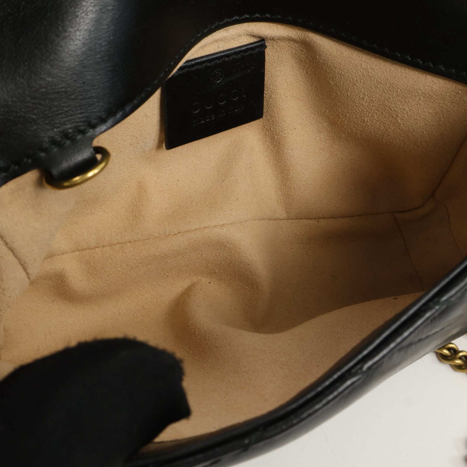 GUCCI 牛皮皮革Mini GG Marmont Shouler Bag鏈帶肩背袋